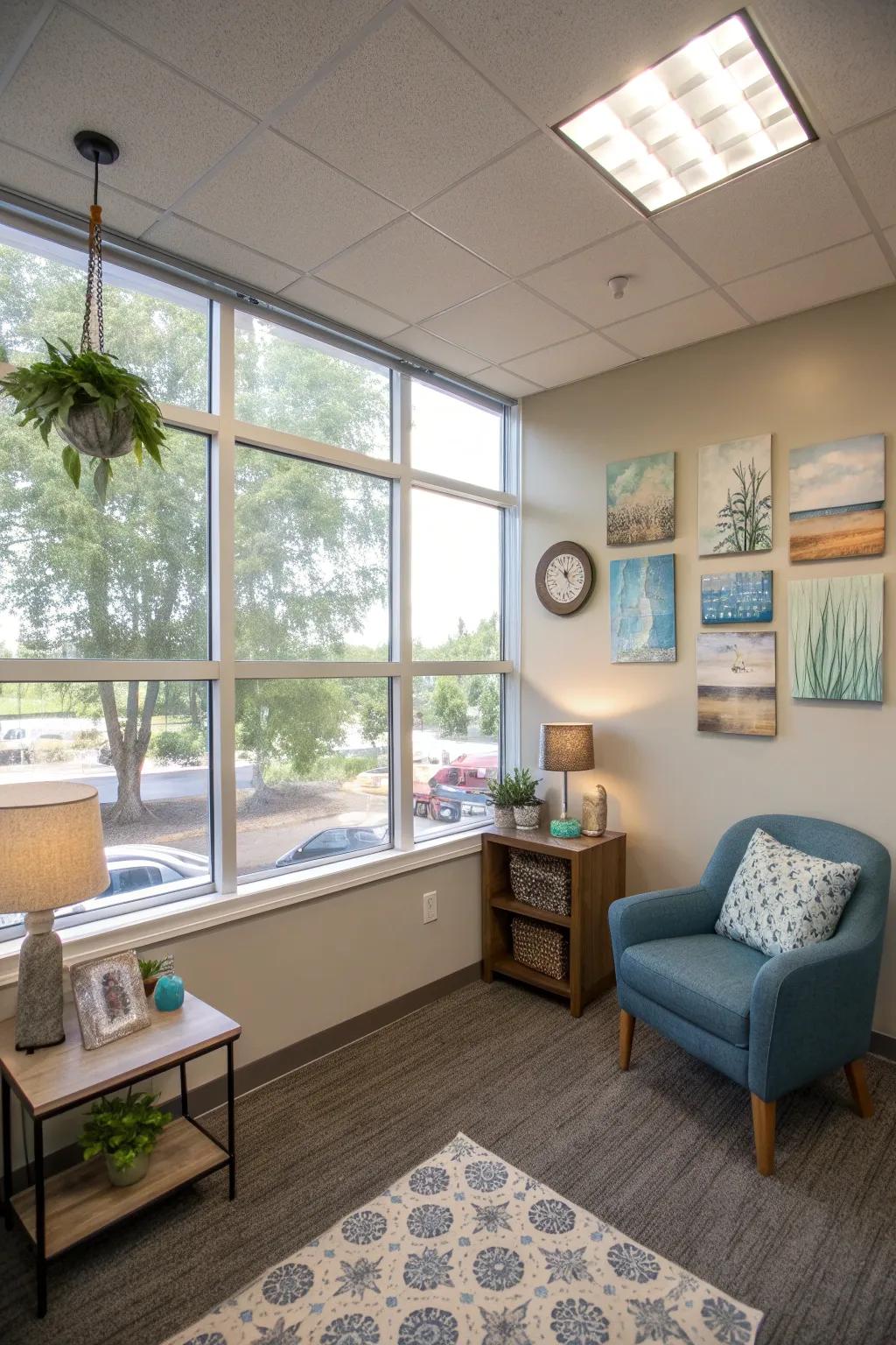 Natural light makes the space feel open and inviting.