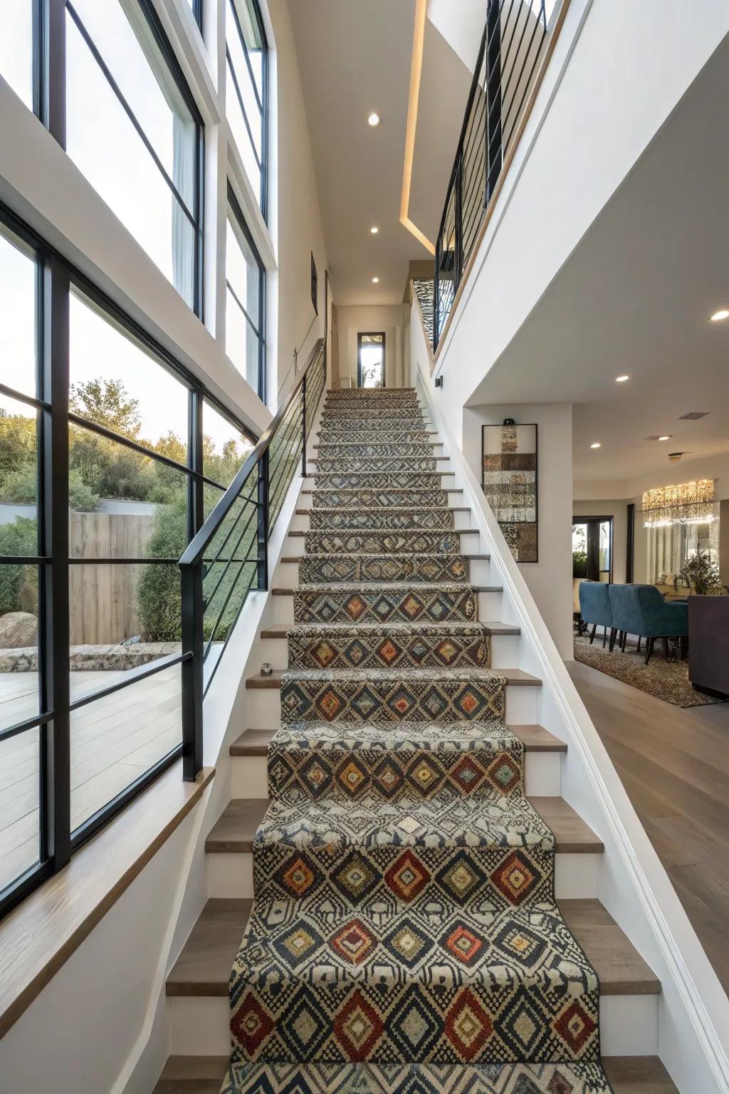 Geometric designs introduce a contemporary flair.