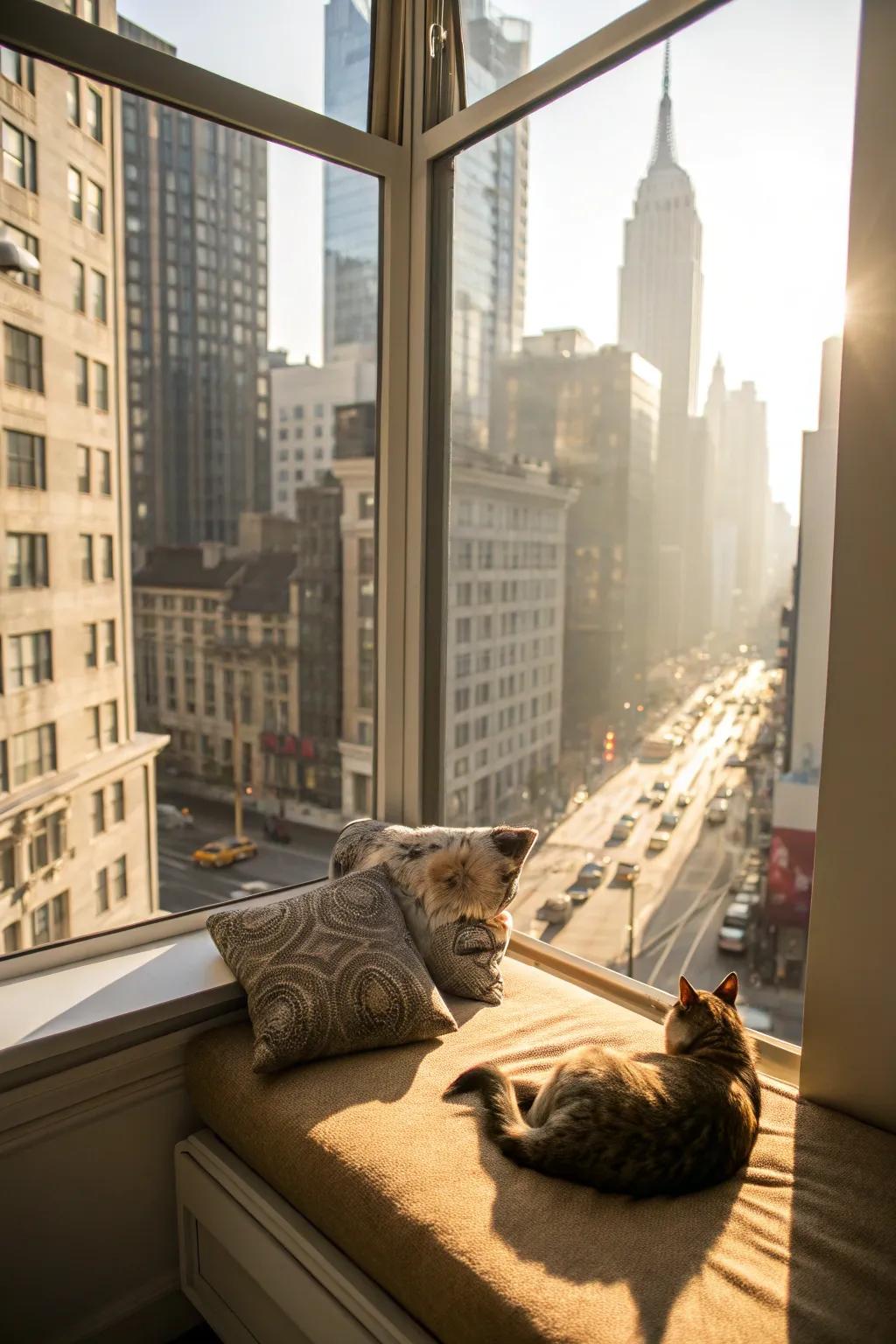 A window station providing sunlight and views.