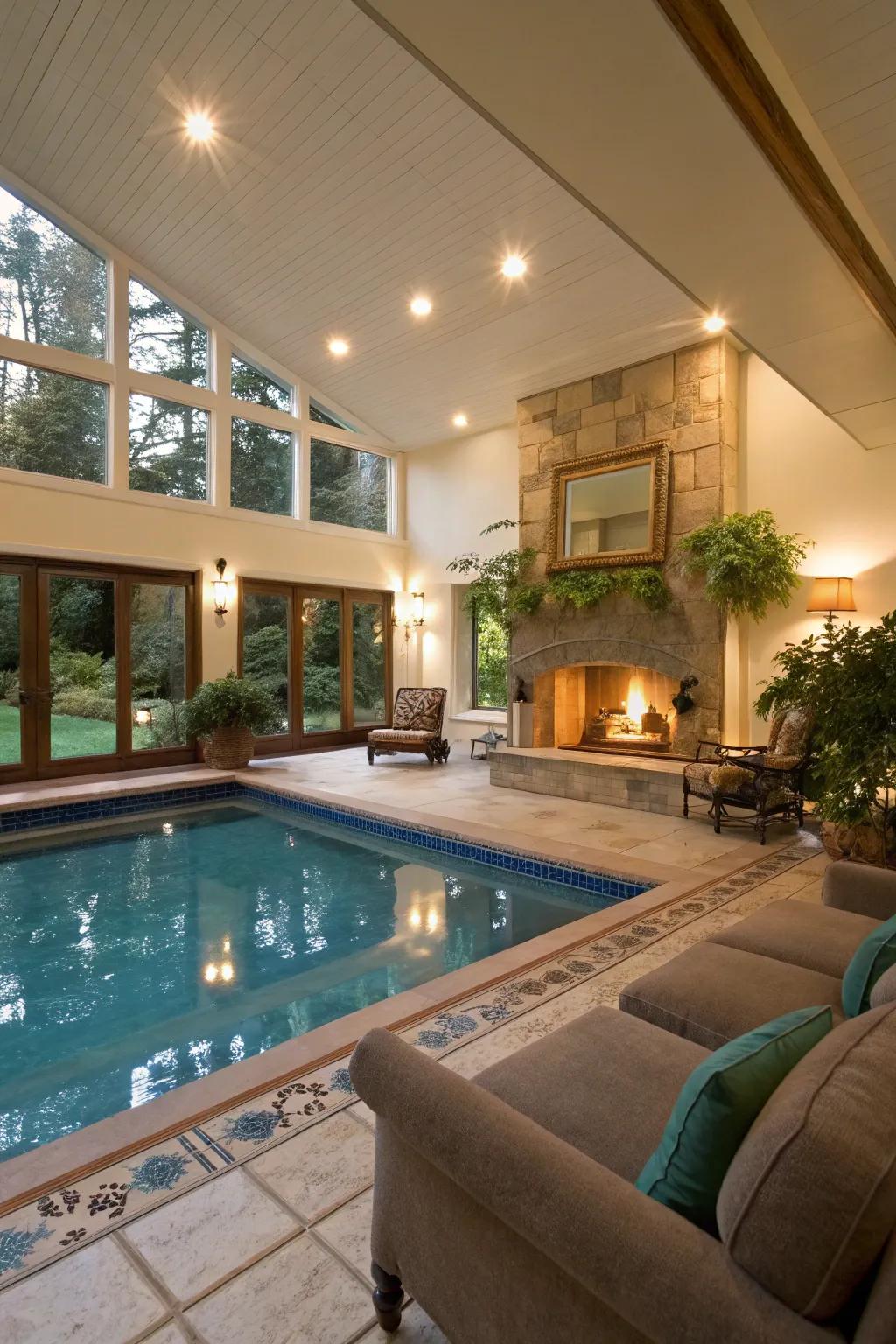 By combining your pool with living areas, you may create a multipurpose space.