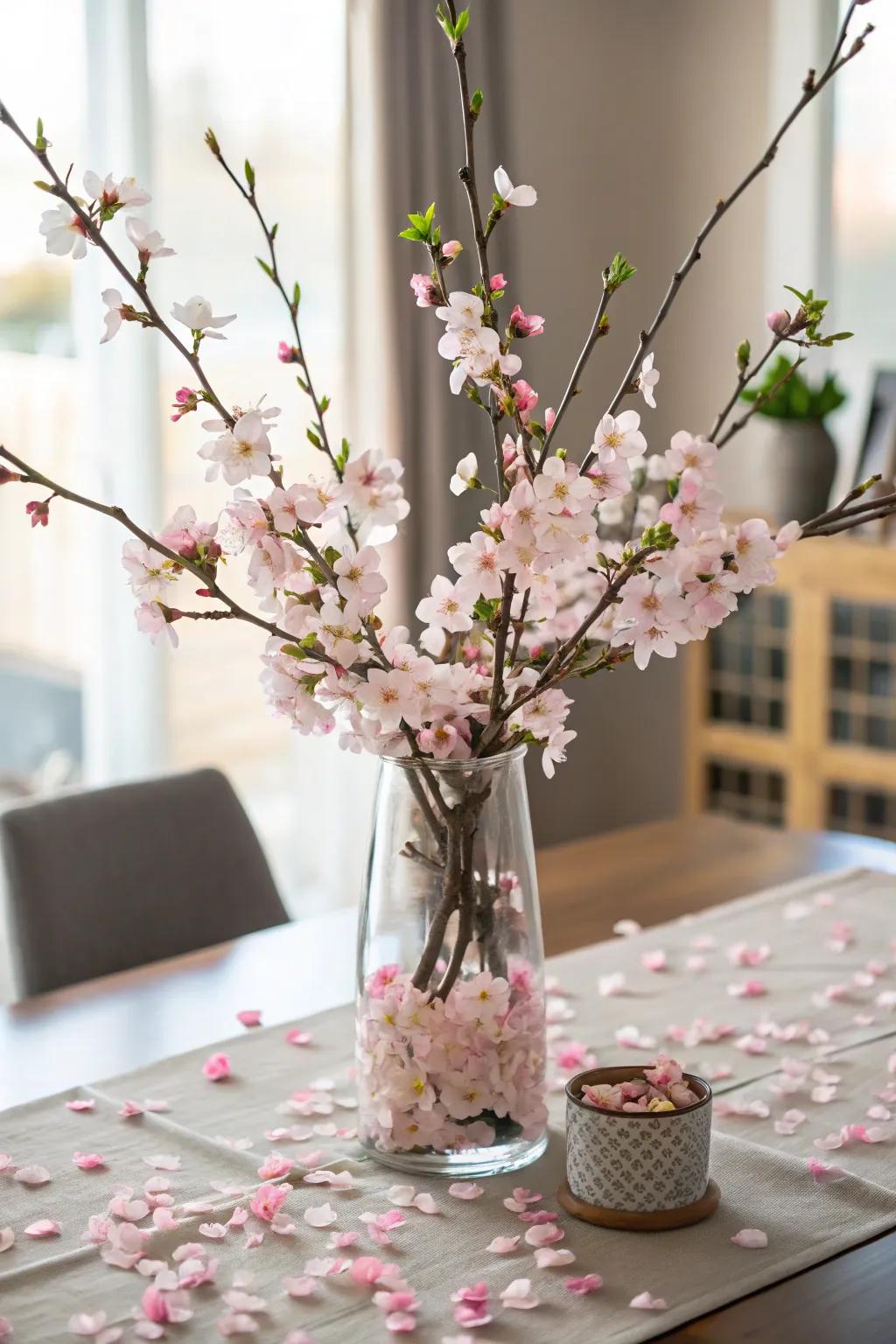Flowering plums symbolize development and rejuvenation, immaculate for the New Year.