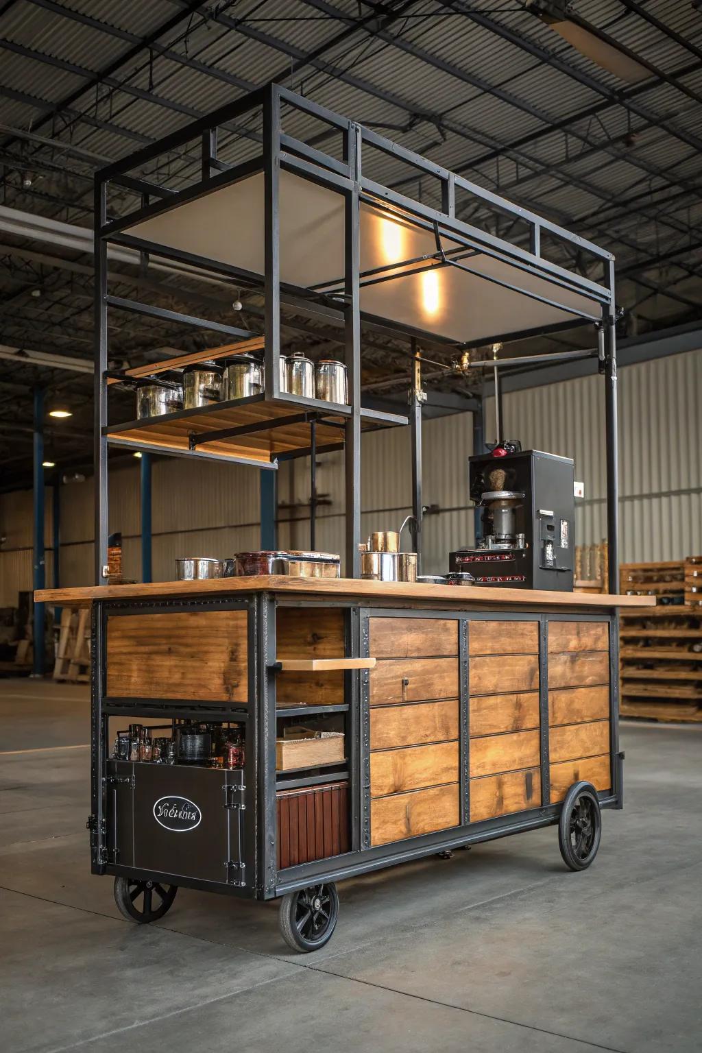 Add a hint of industrial charm to your coffee setting.