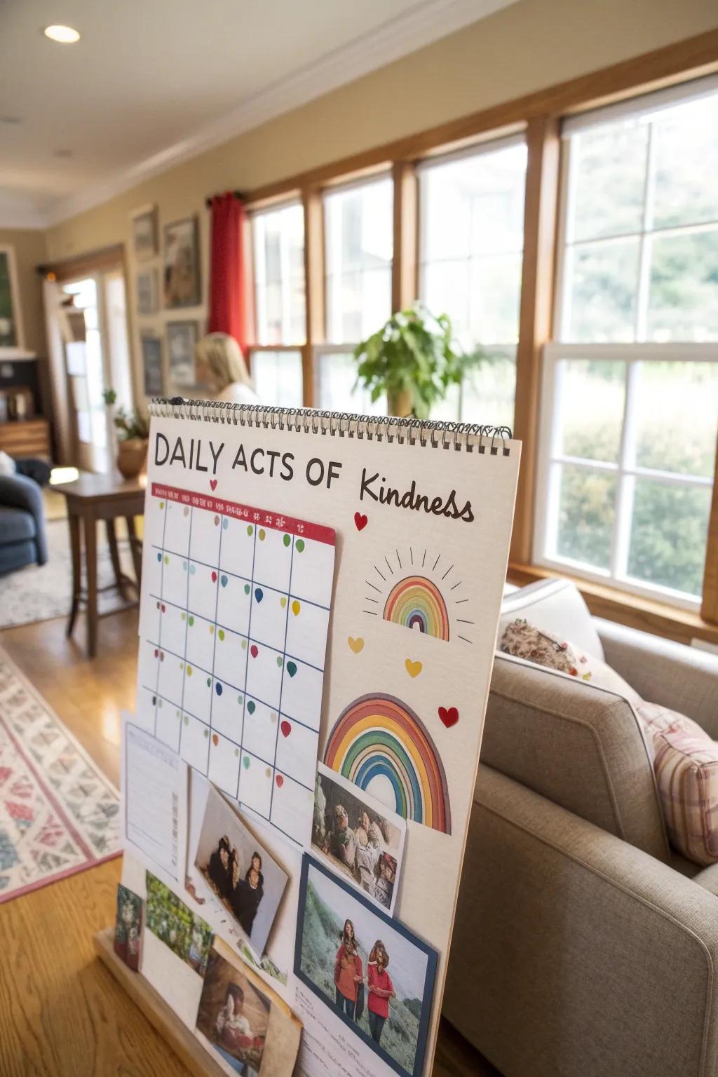 An engaging kindness schedule for day-to-day encouragement.