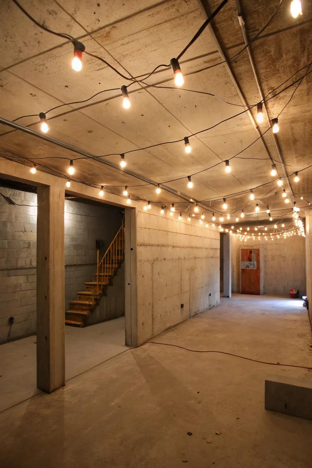 Illumination turns your basement into a comfortable haven.
