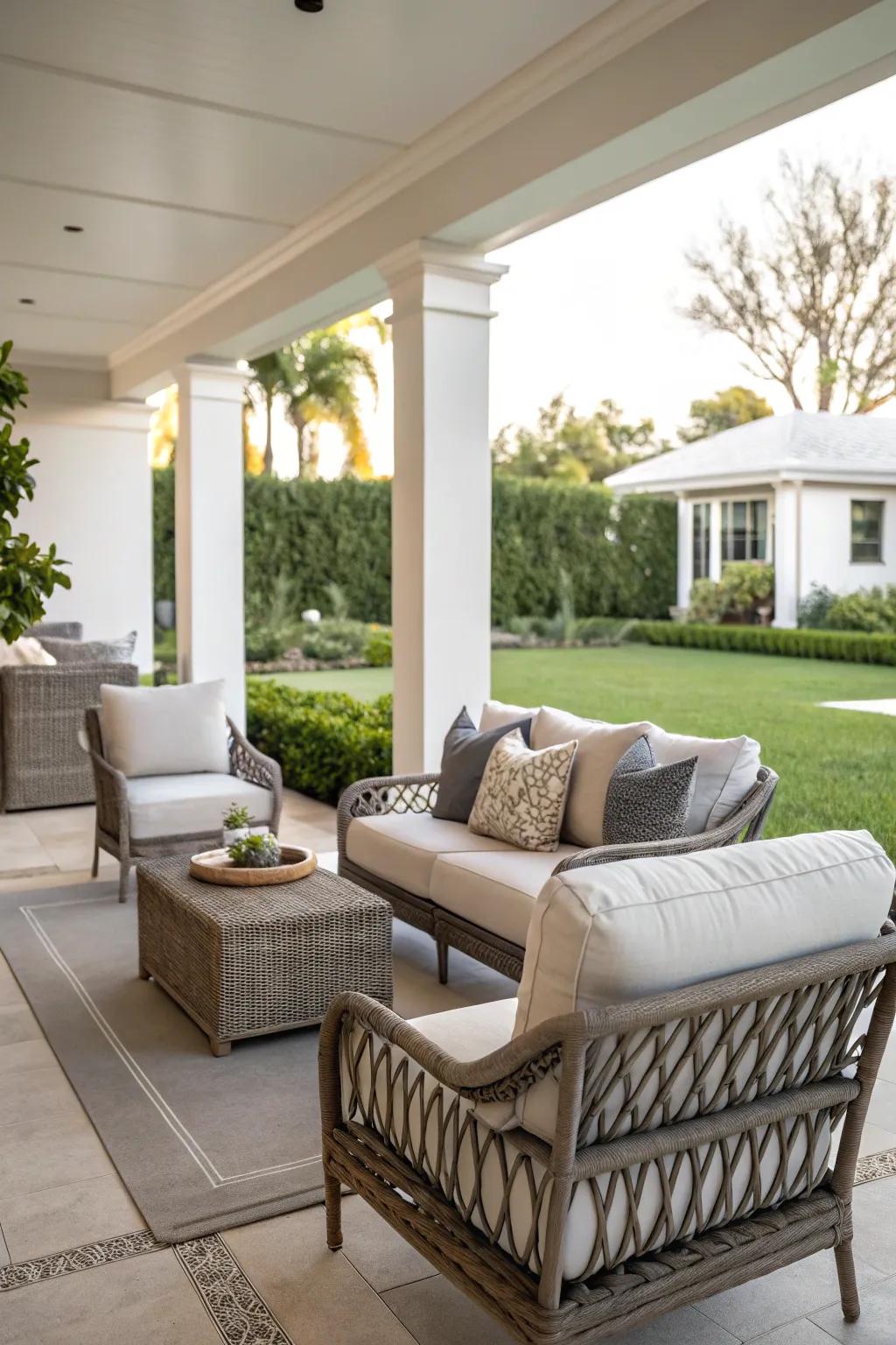 Elegant seating for the ideal outdoor retreat.