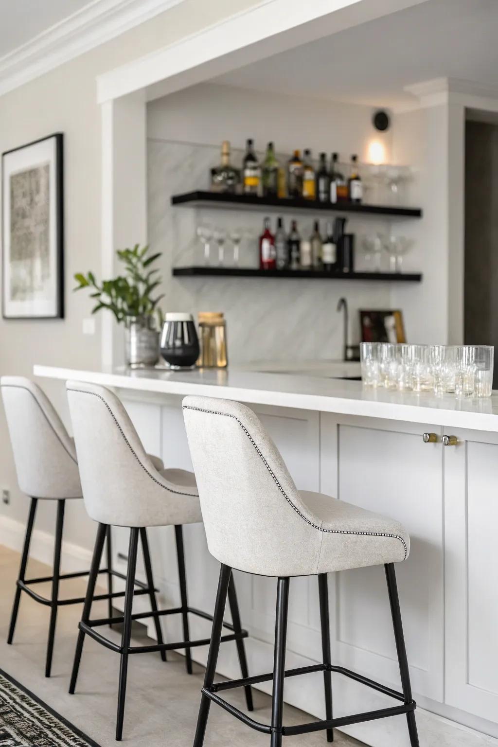 Welcome simplicity with a minimalist bar design.