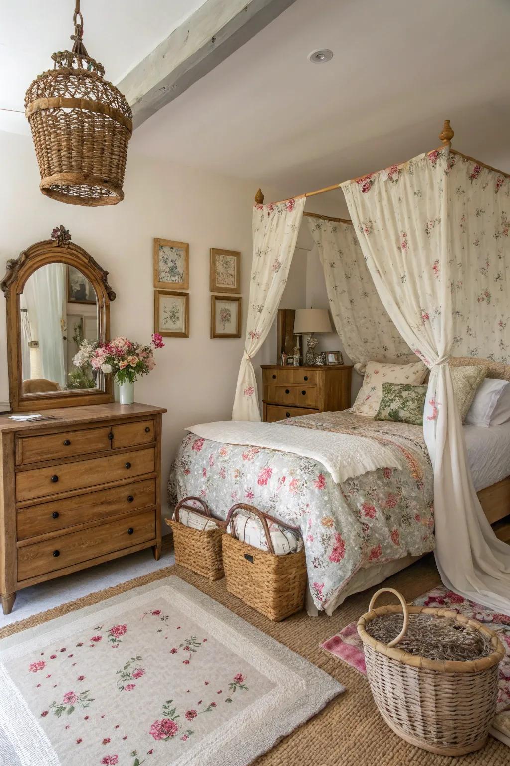 Timeless reflectors and country-style containers contribute a historical charm.