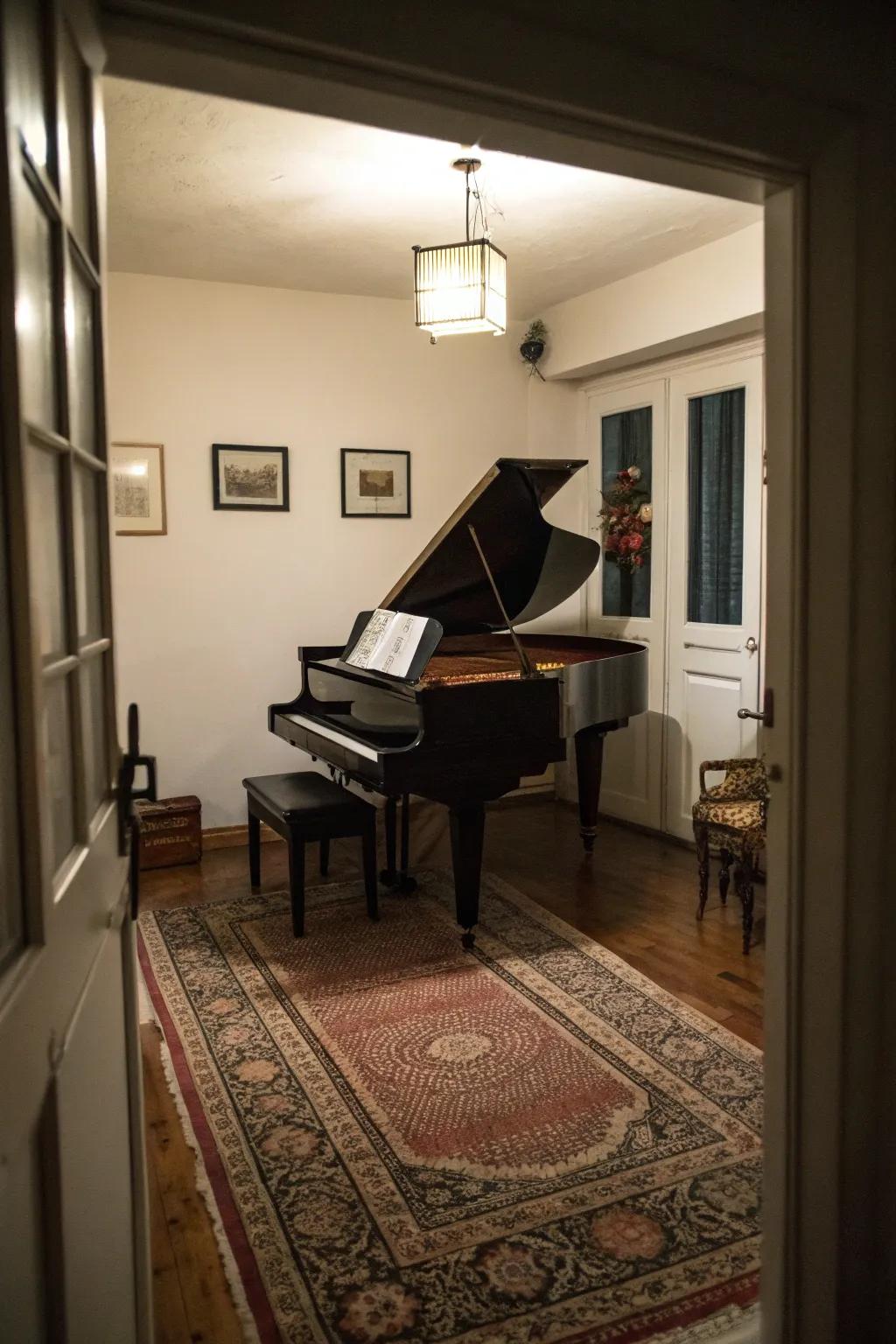 Let the piano serve as the focal point.