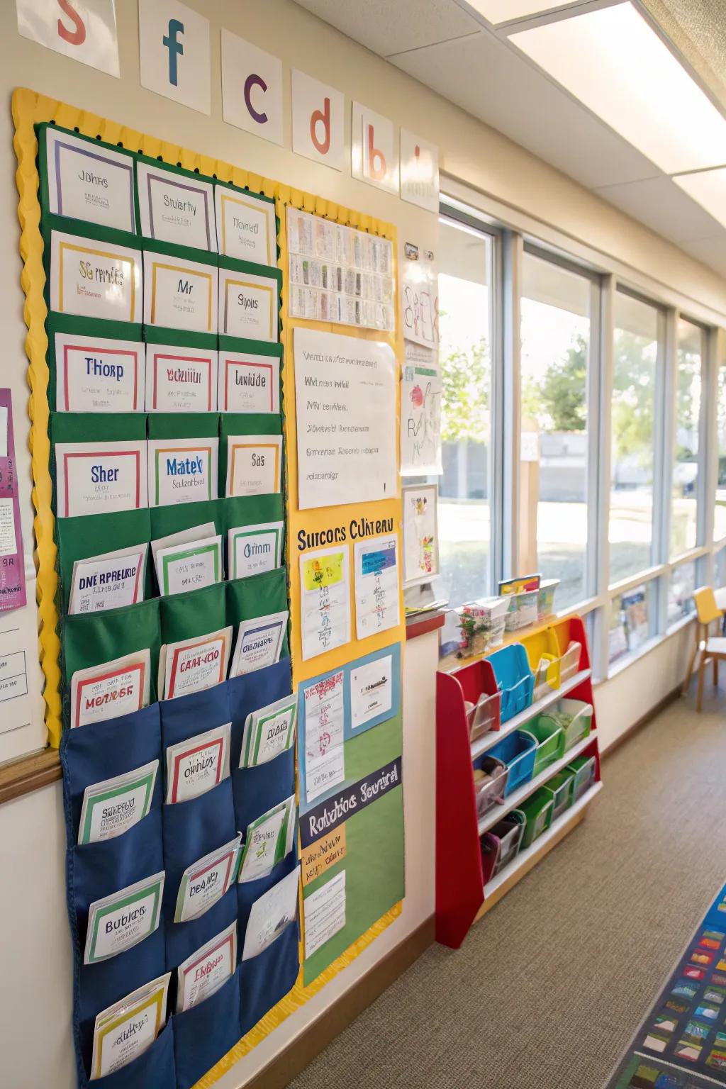 A participatory vocabulary vista featuring pouches and movable elements