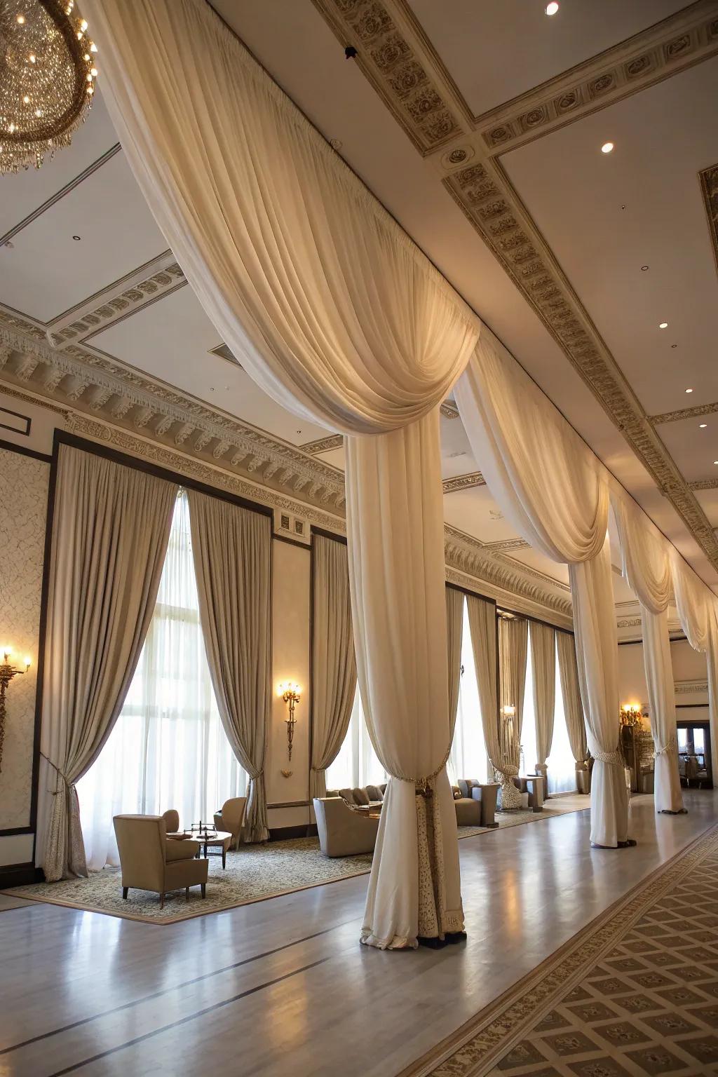 Full-length drape solutions enhance the grandeur of any setting.