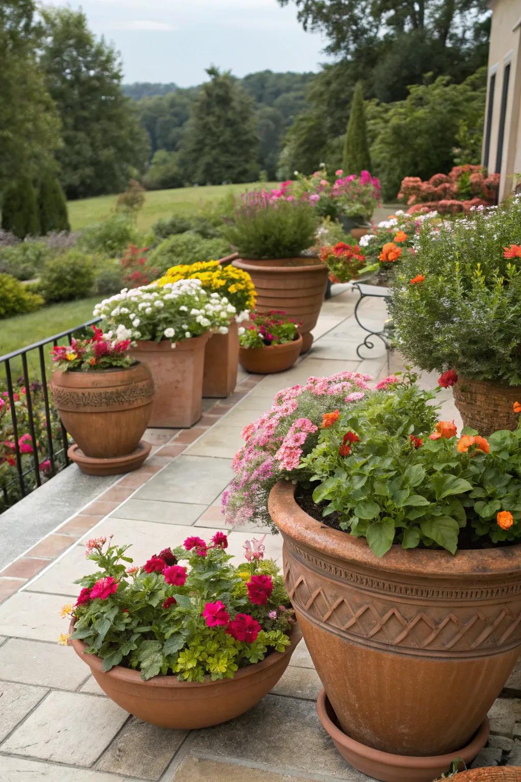 Earthenware pots offer a classic charm for every garden.
