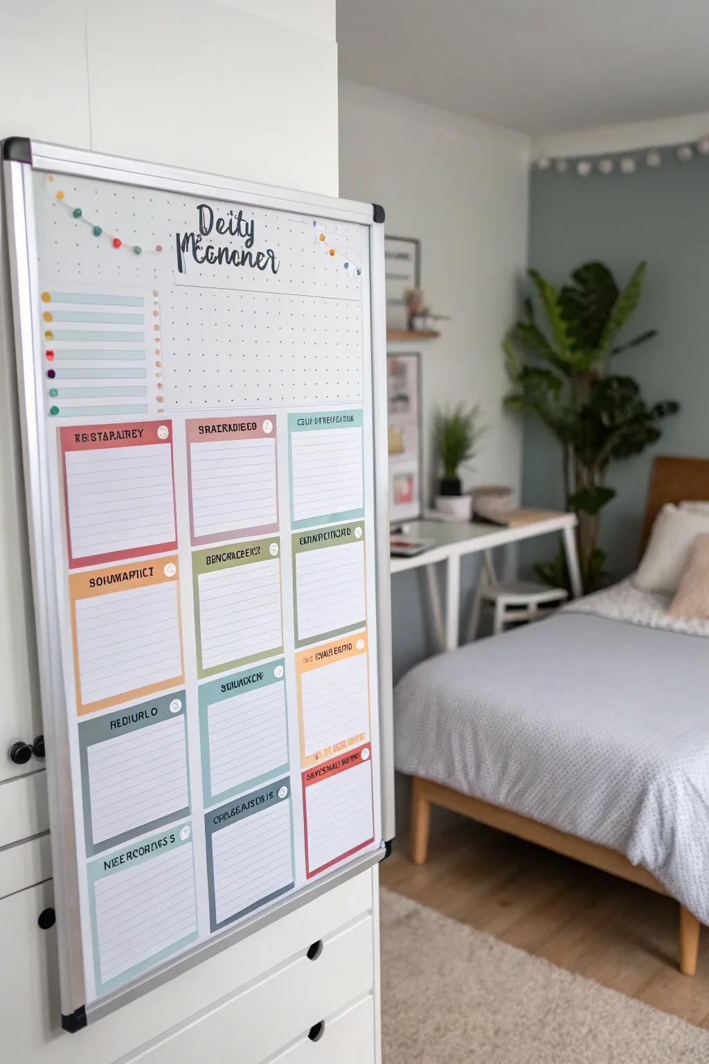 Maintain your schedule with a colorful and effective daily planner.