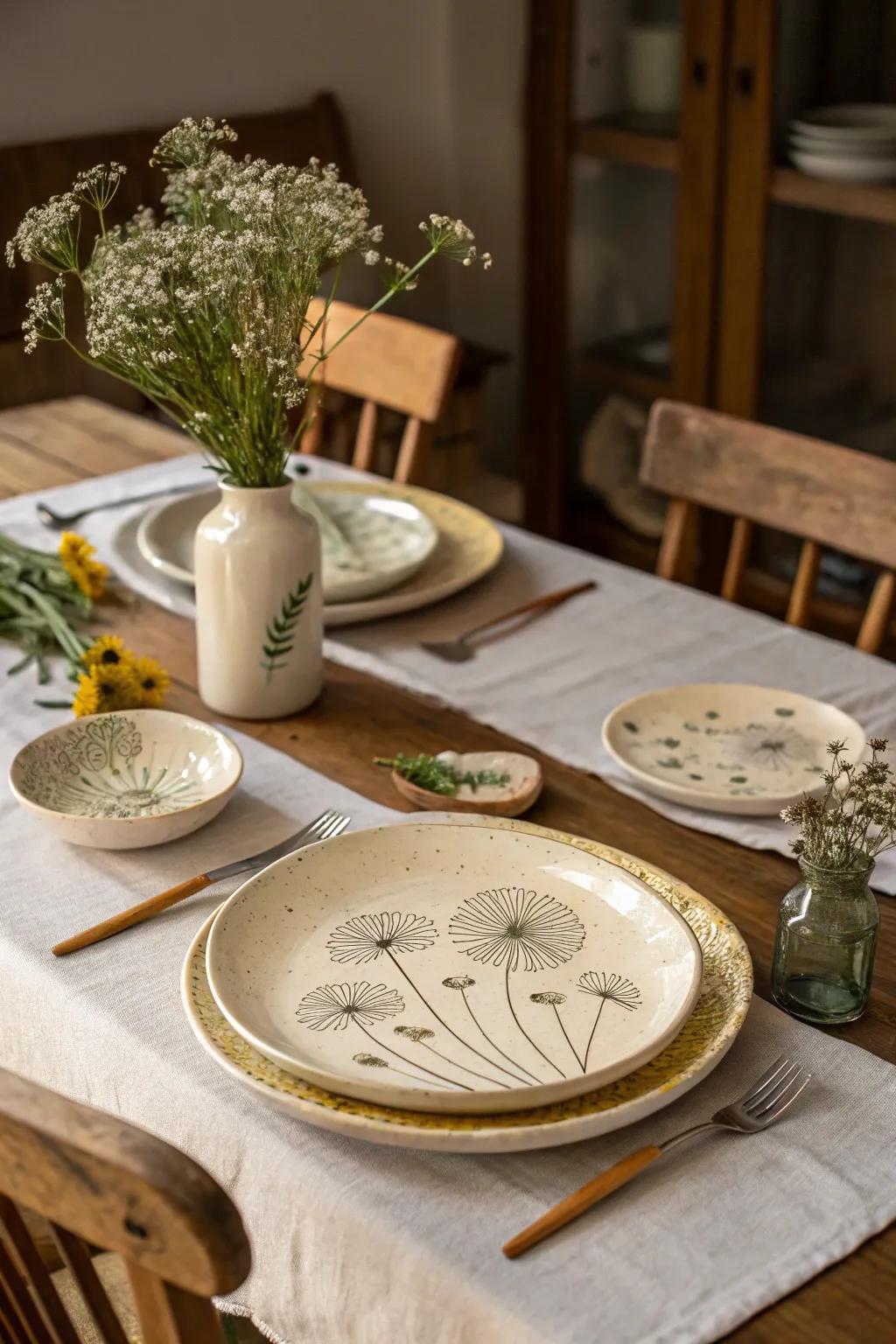 Customized tableware adds charm to your dining setting.