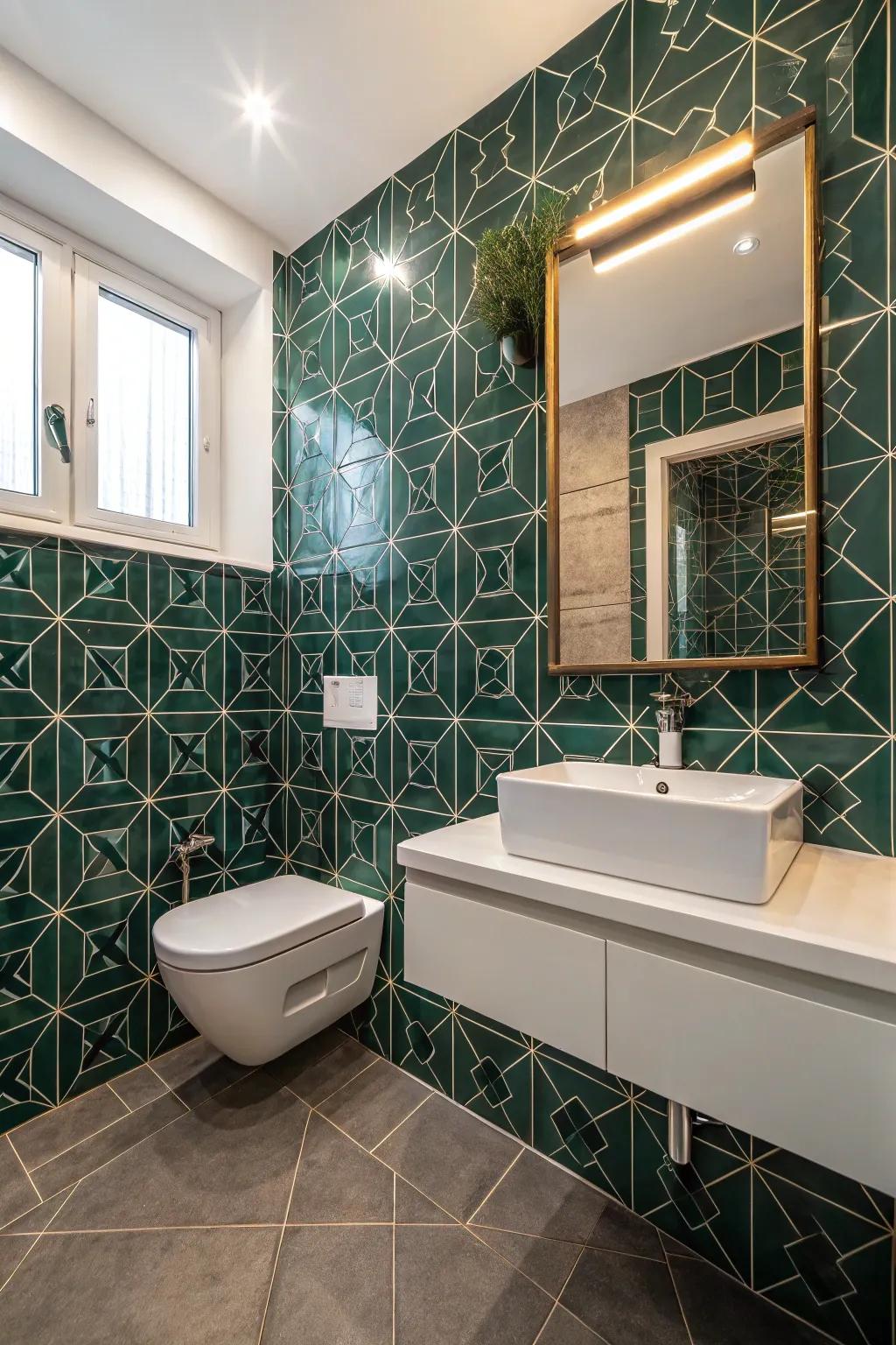 Creative tiling introduces a vibrant twist to the design.