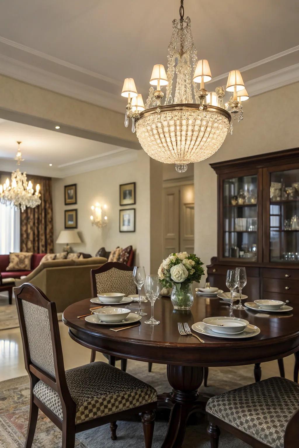 Lighting elevates the sophistication of deep-toned timber.