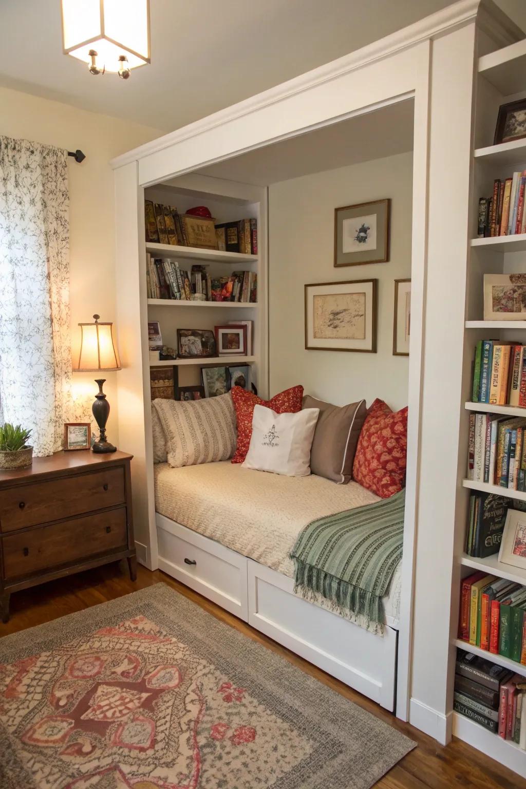 Use a thoughtfully placed daybed to elegantly separate your space.