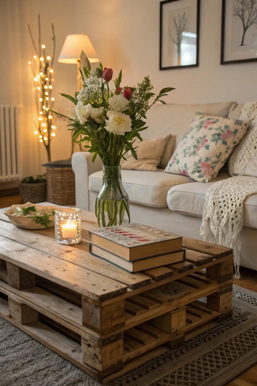 Mix class and usefulness with a skid coffee table.