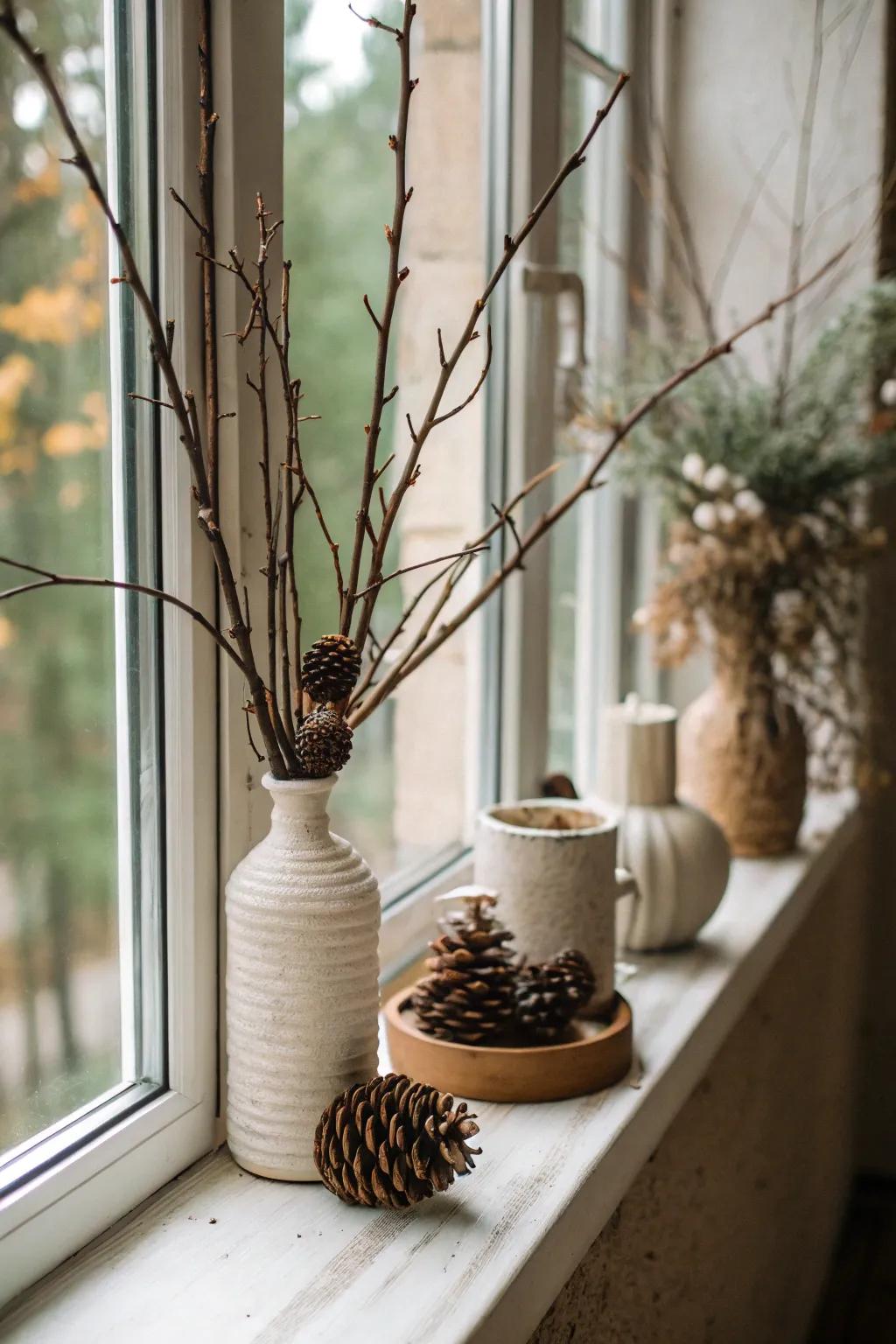Natural elements offer a rustic appeal and connect indoor living with the outdoors.