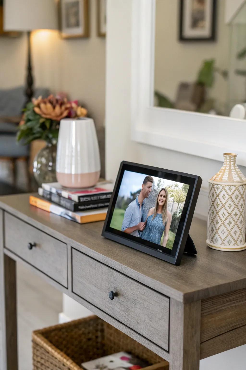 A digital display serving as a warm and inviting statement.