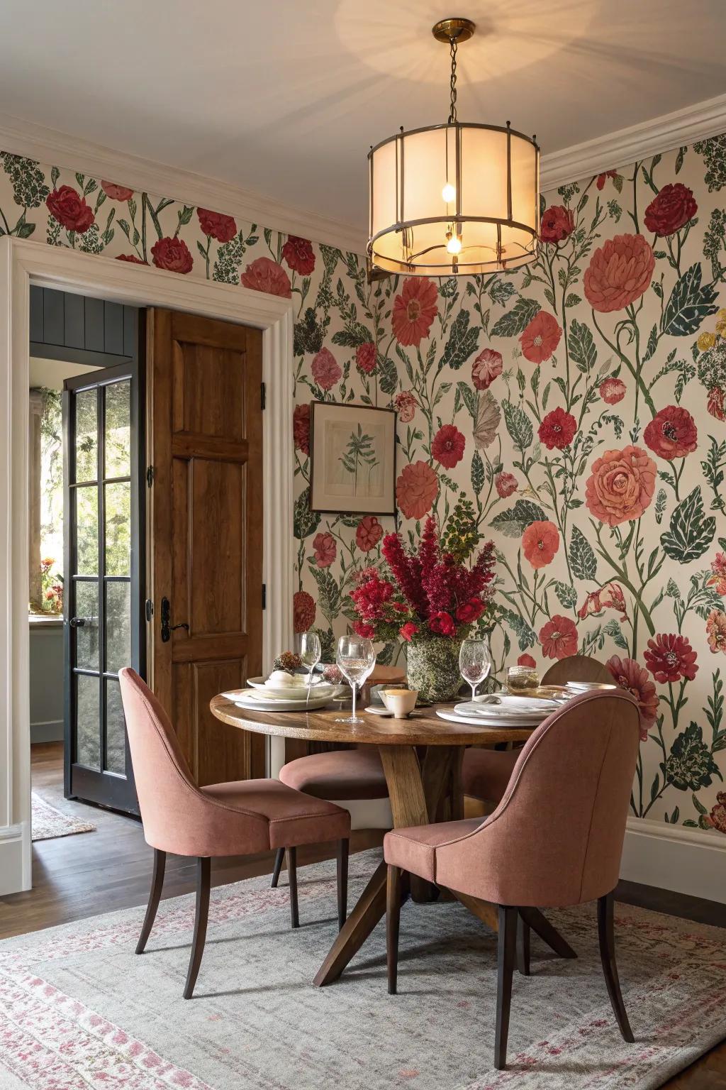 Wallpaper offers an exciting avenue for incorporating vibrant designs and hues.