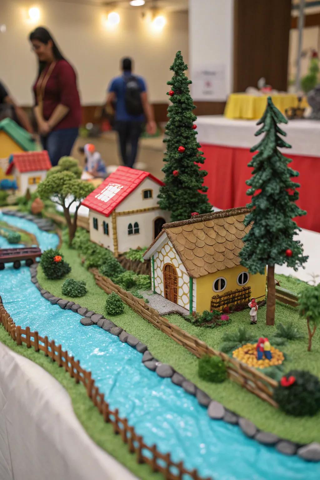 A delightful village panorama for your Golu display.