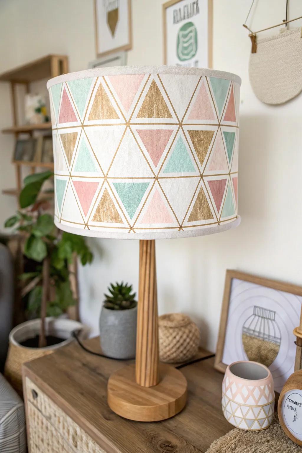Illuminate your space with elegance: DIY geometric lampshade artistry. ✨