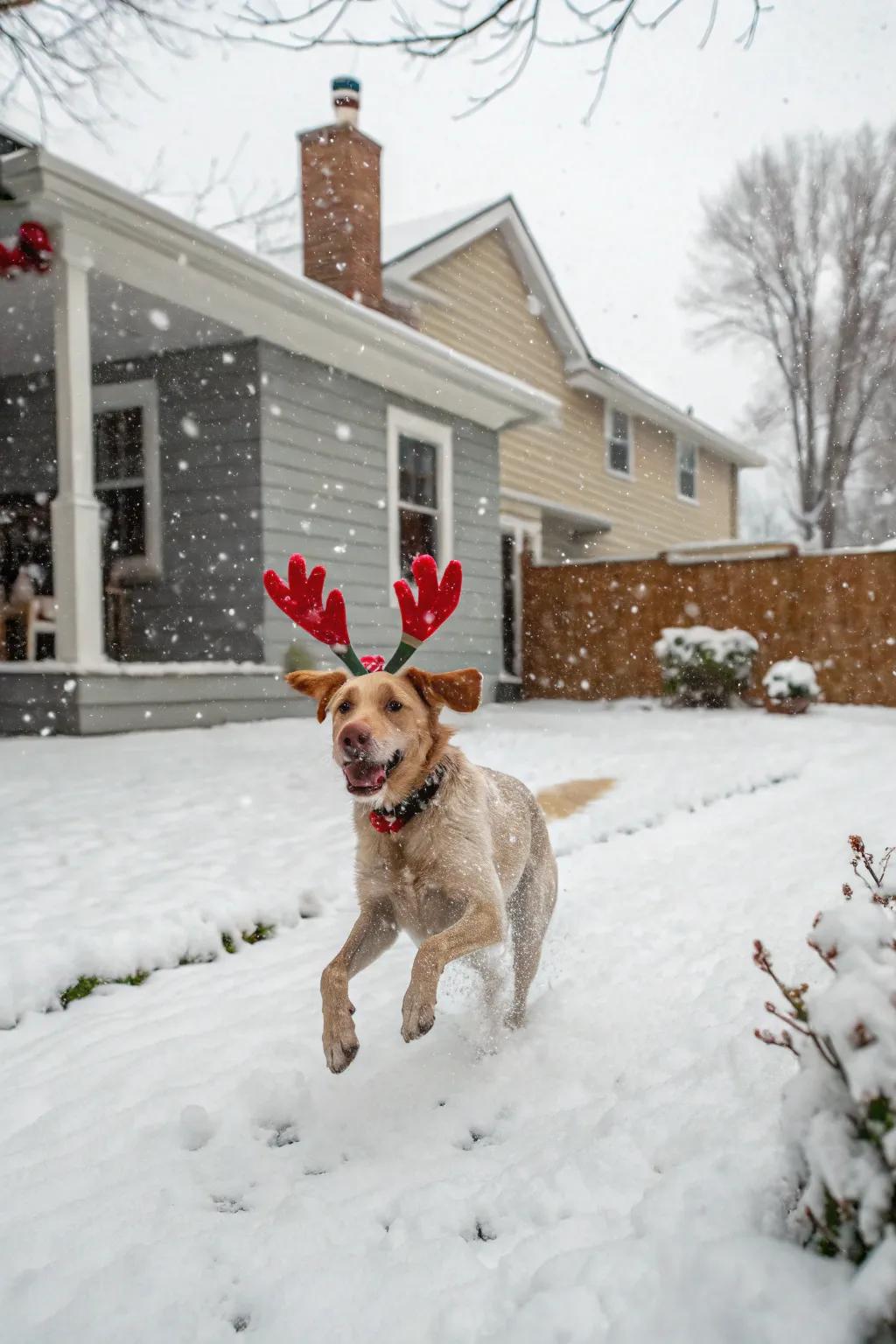 Our personal Rudolph joins the reindeer games.