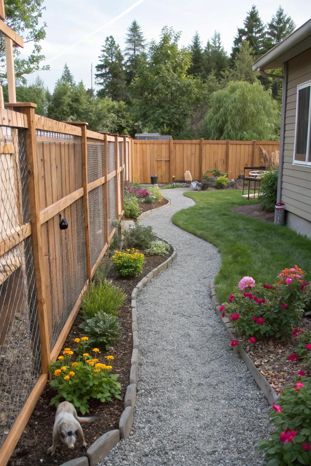 Gravel routes contribute to the long-lasting quality and allure of your dog run.