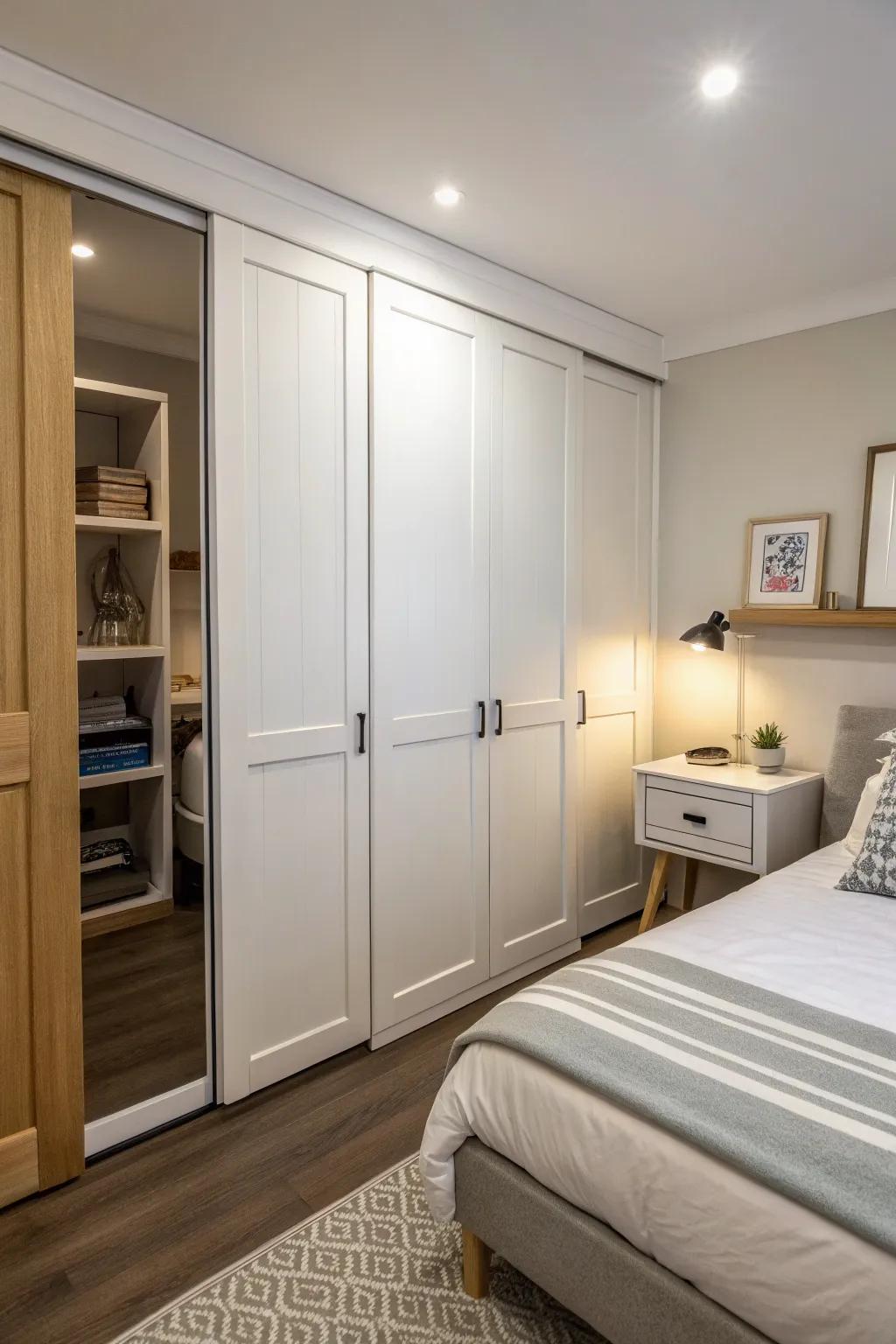 Bi-fold doors keep spaces organized and accessible.