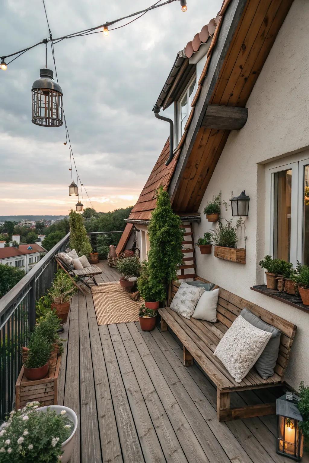 Eco-sympathetic components fashion a welcoming, snug atmosphere.