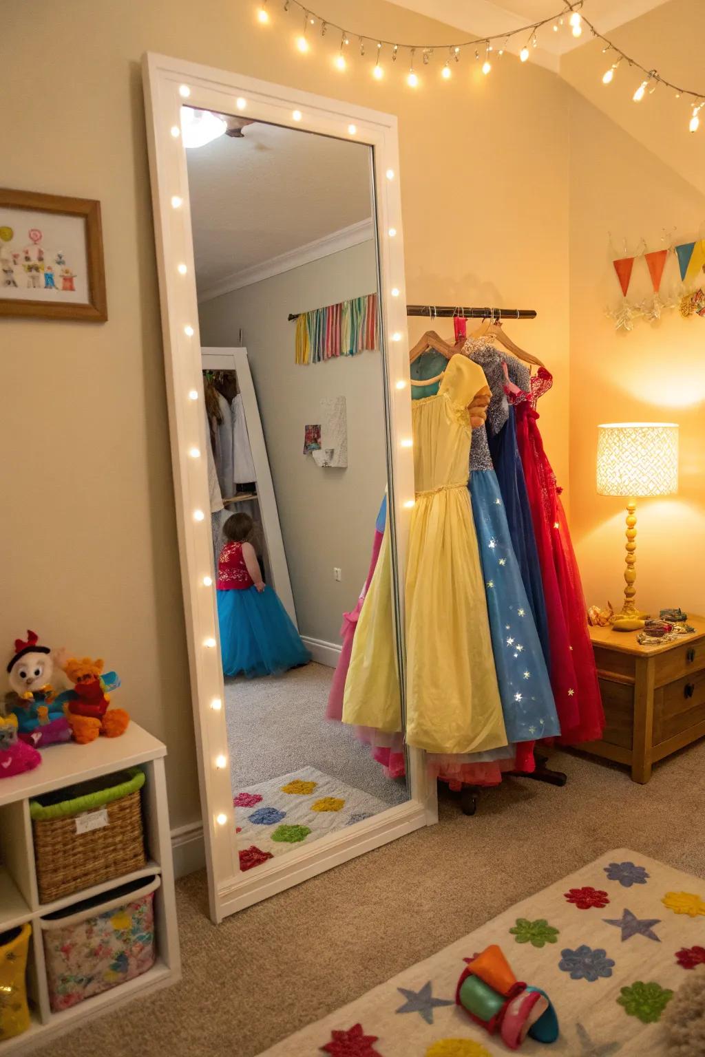 A floor-length reflection surface adds the perfect finishing touch.