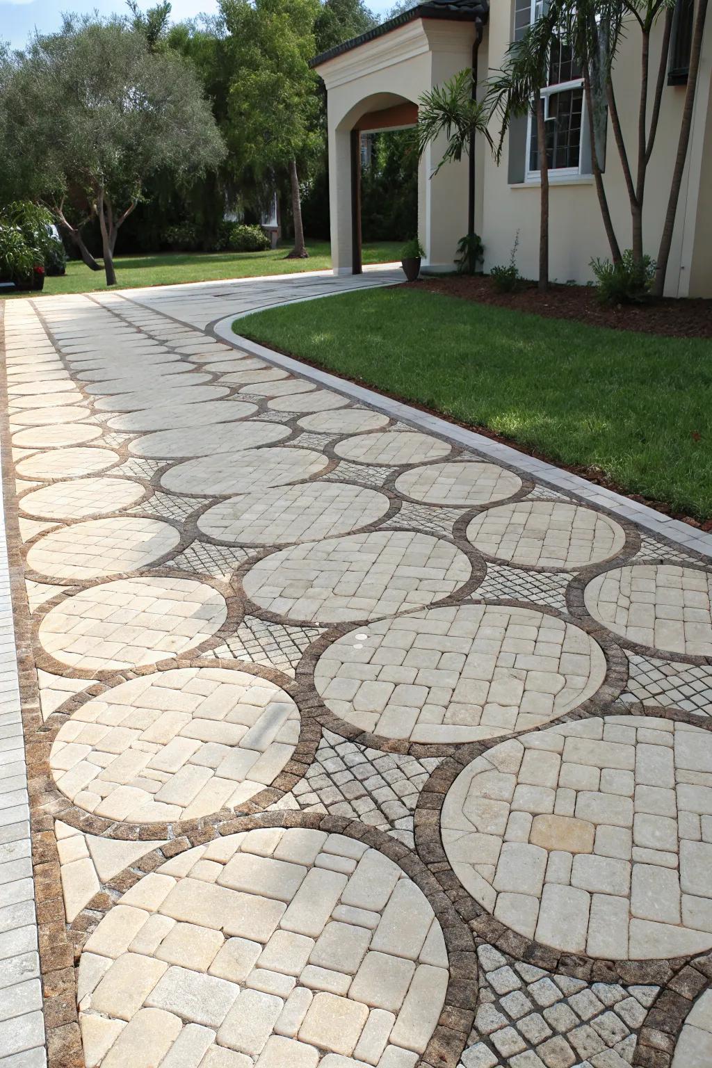 Stone pavers enrich your driveway design with texture and sophistication.