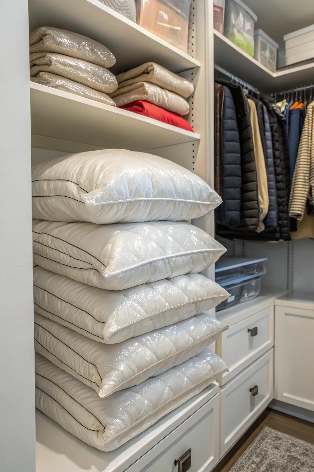 Vacuum storage bags maximize space.