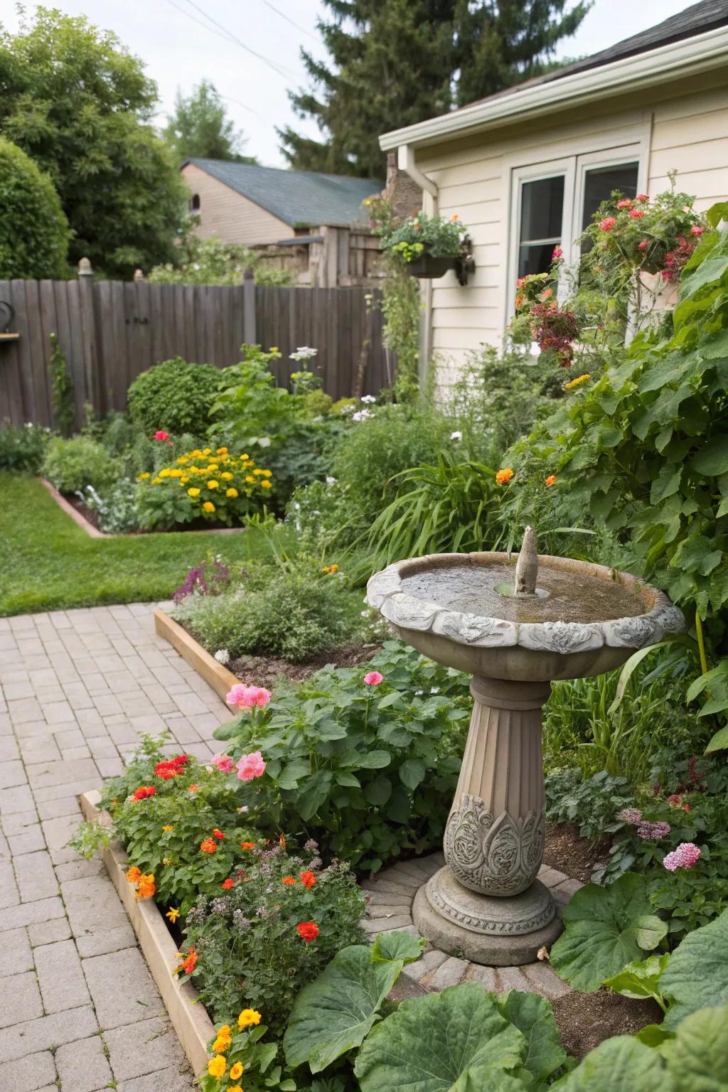 Ornamental features enhance beauty and support local biodiversity.