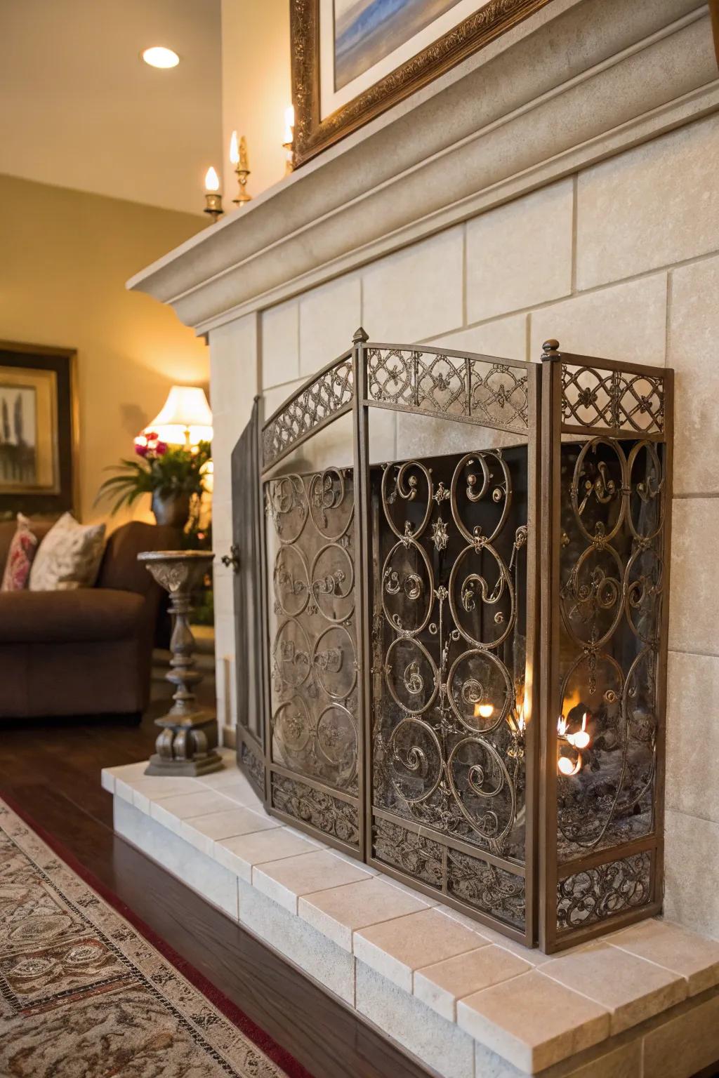 Introduce refined style with a decorative panel for your fireplace.