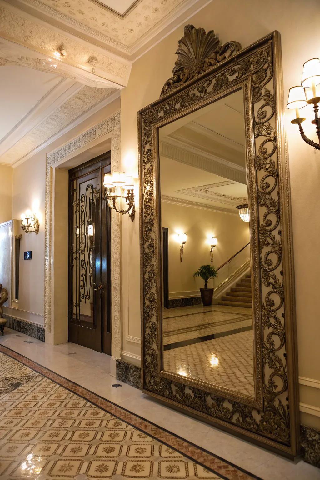 Reflective surfaces trick the eye and enhance visual appeal.
