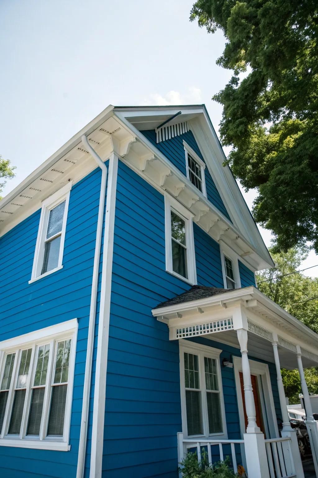 A bold blue exterior that commands attention.