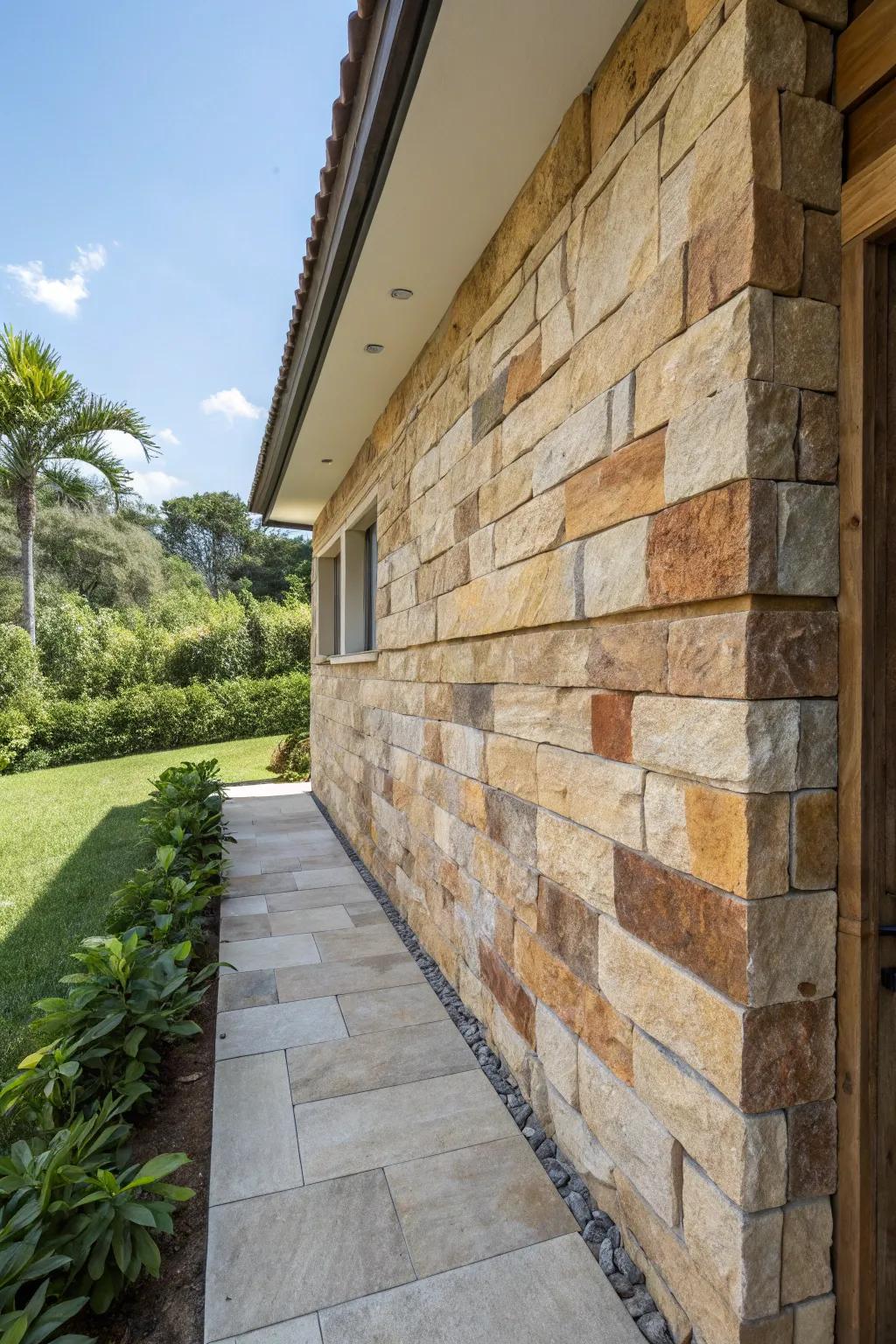 Authentic stone-inspired cladding brings rustic sophistication to your home.