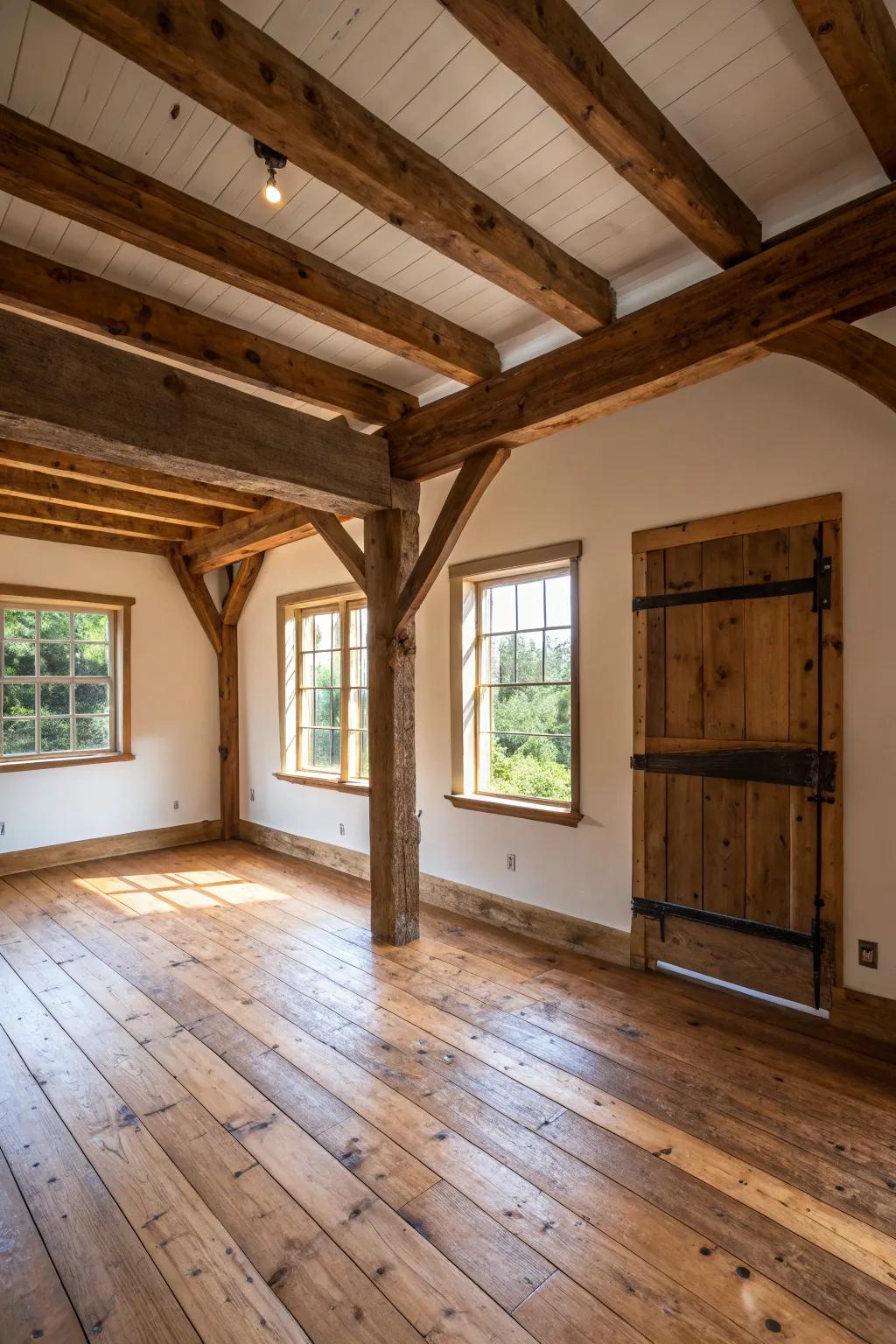 Country wood accents that highlight the farmhouse style.