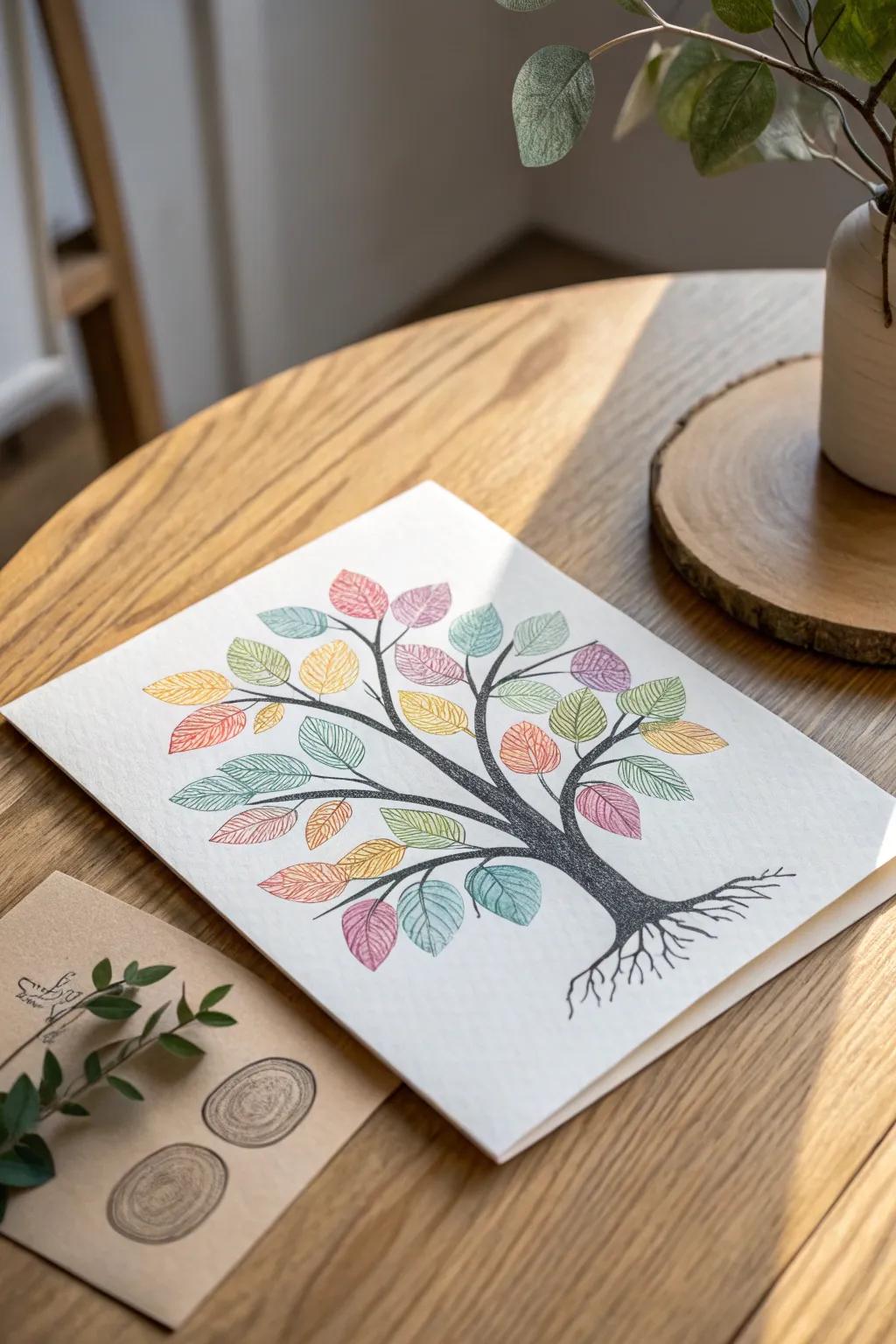 Mark Father's Day with a bespoke digitally imprinted foliage card, a splendid homage to familial lineage.