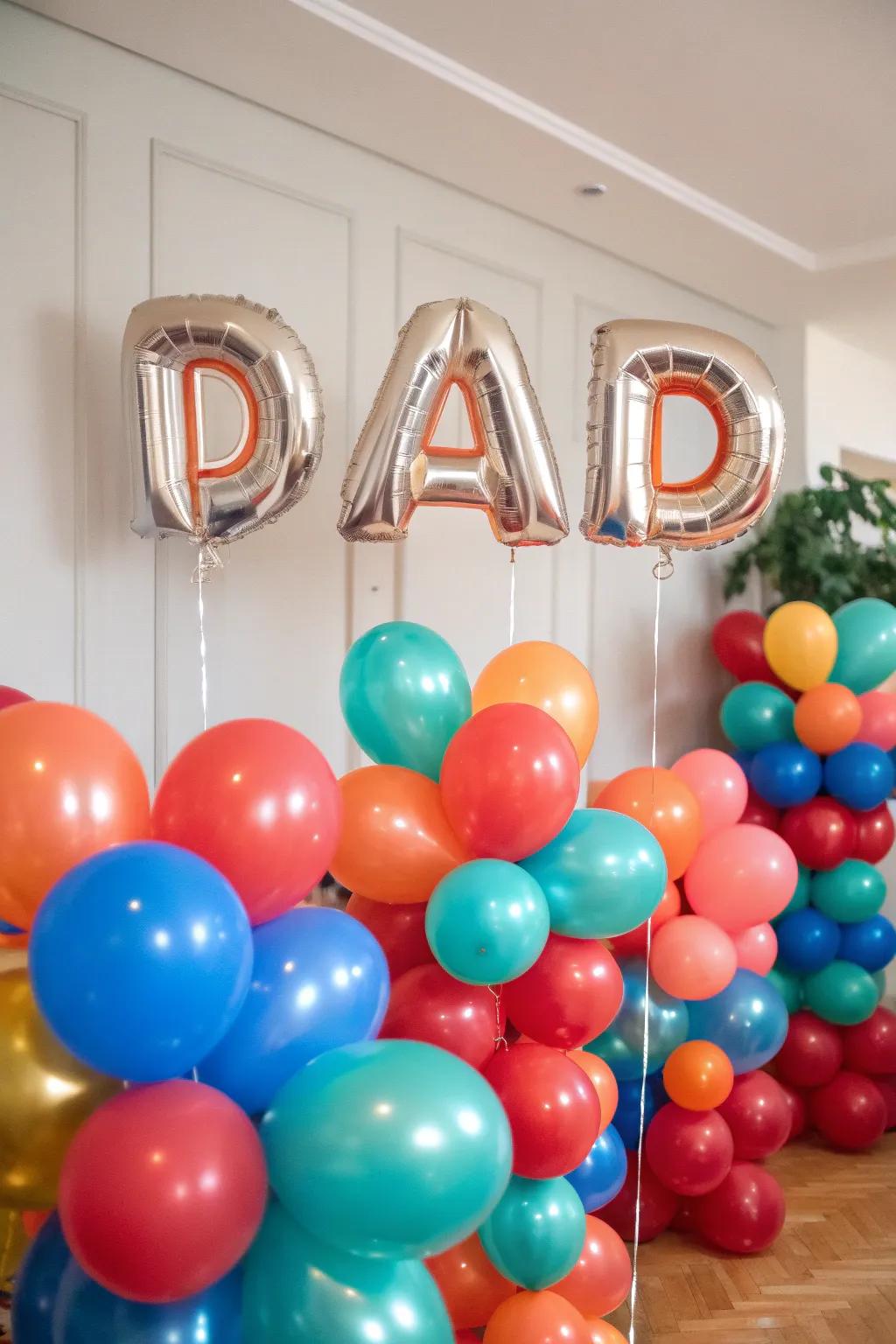 Create a striking statement with playful balloon decorations.