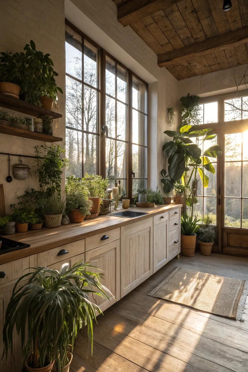 Bathe your kitchen in natural light for an airy and vibrant atmosphere.
