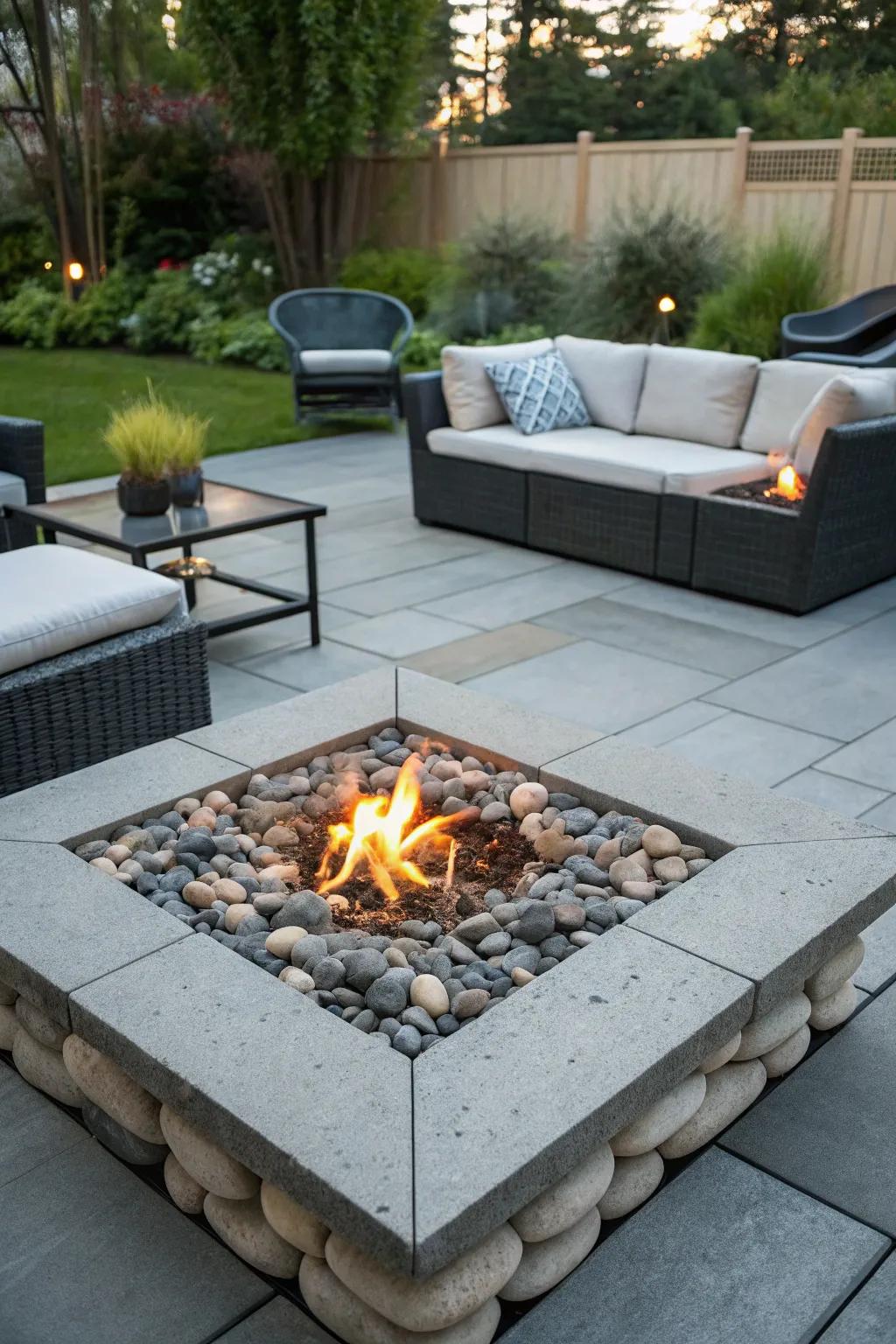 Granite capstones introduce a polished, sophisticated touch.