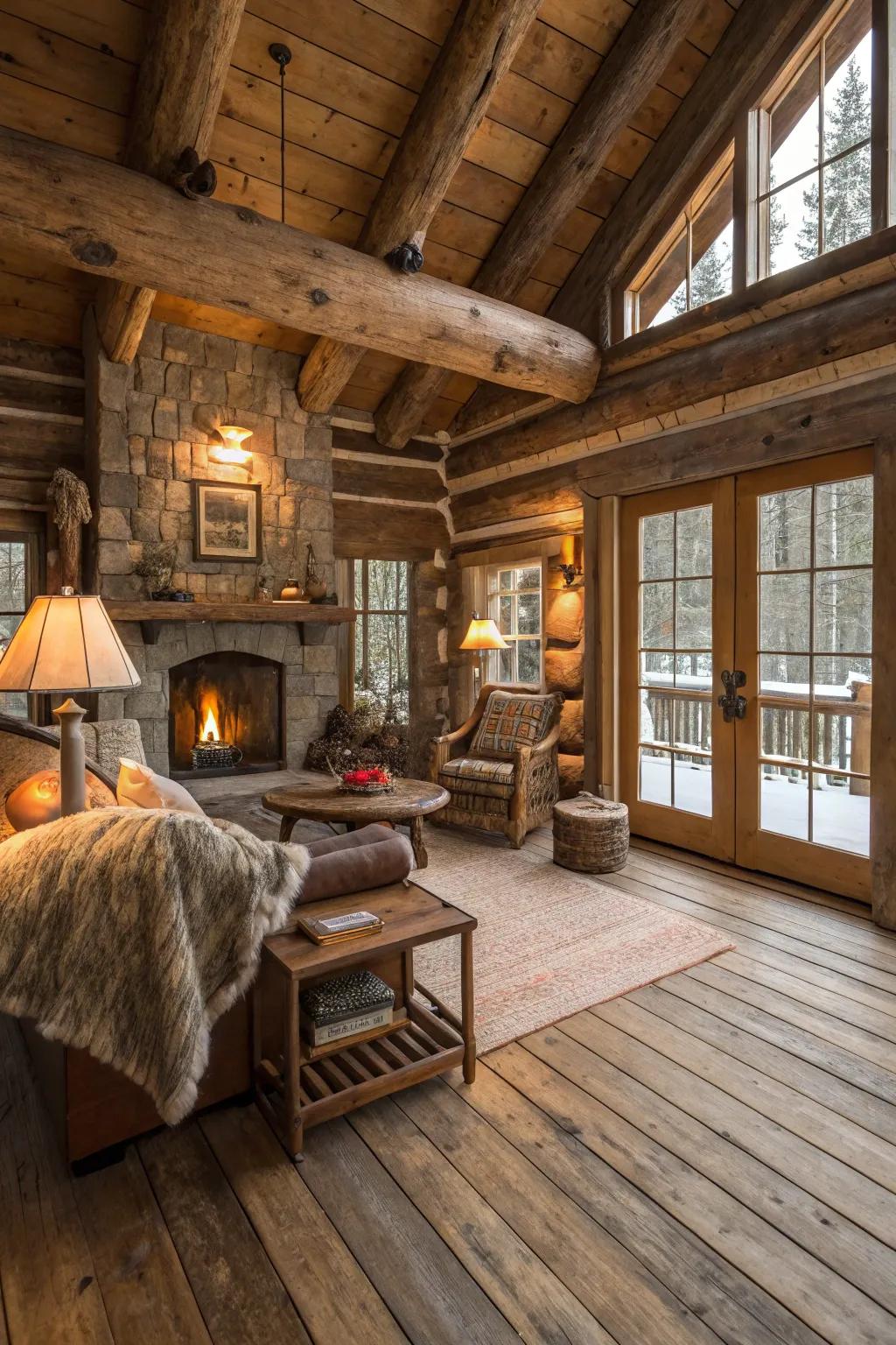 Celebrate history with salvaged timber floors.