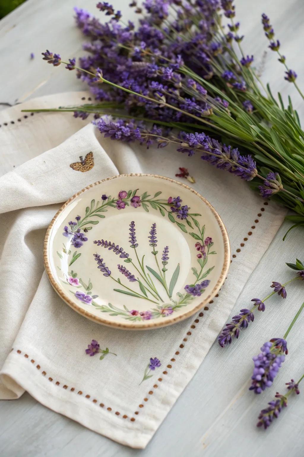 Botanical garden patterns bring a calming feel to your tableware.