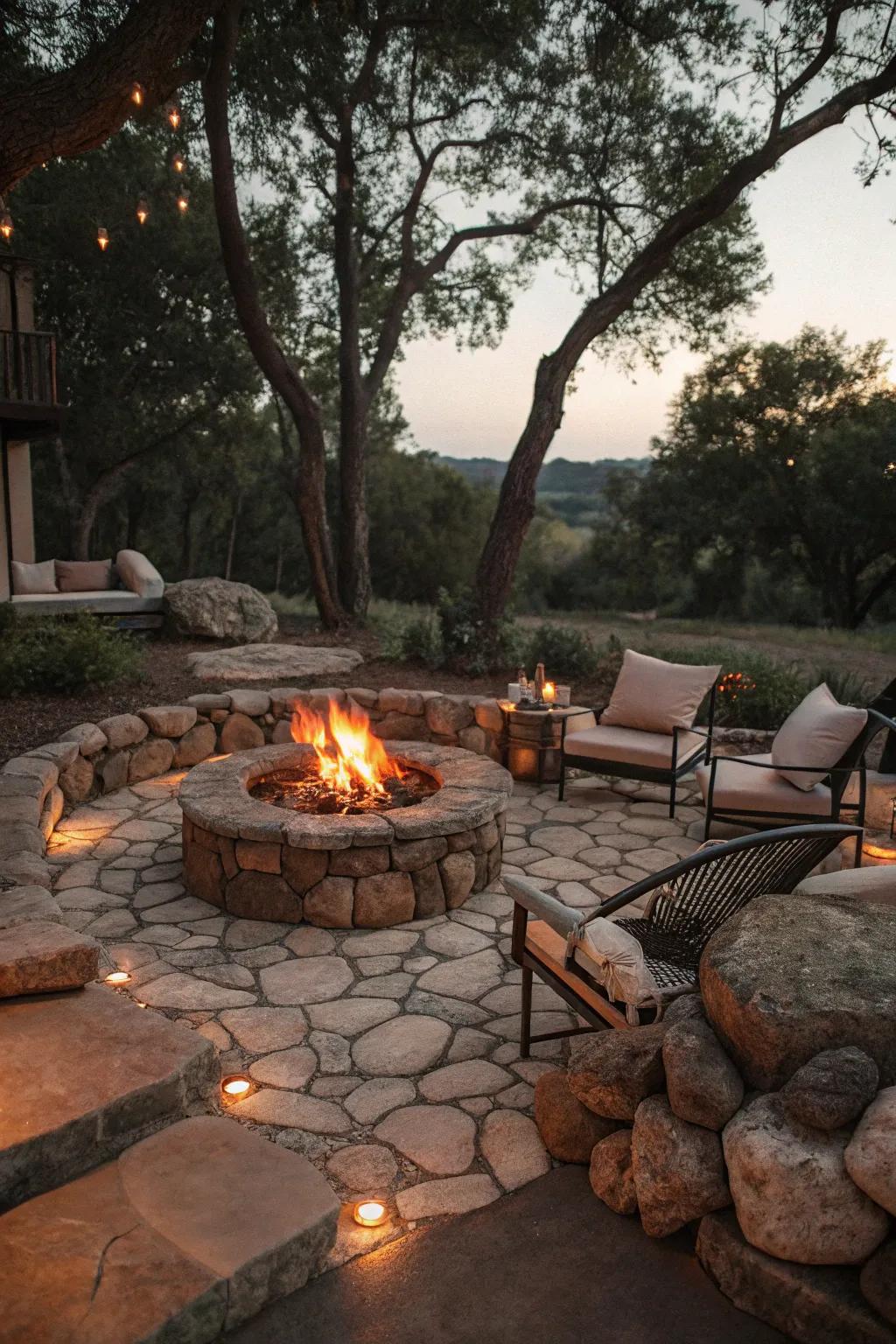 A captivating bonfire area perfect for evenings spent with friends.
