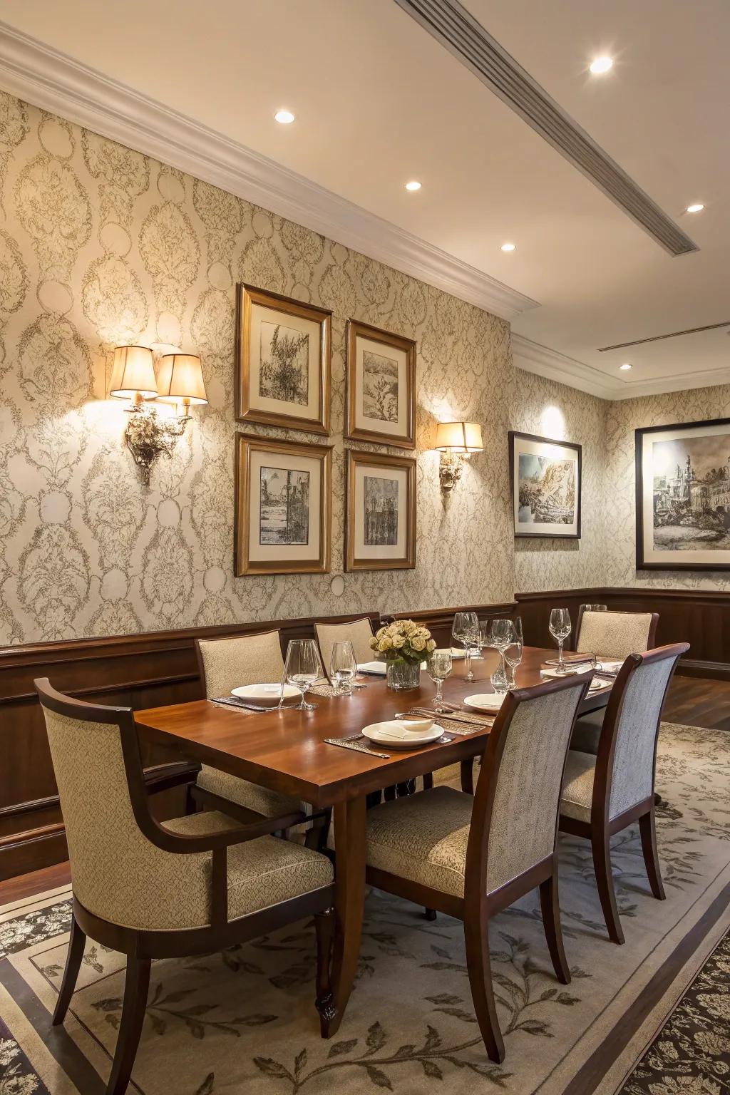 Decorative walls add charm and visual interest to your dining area.