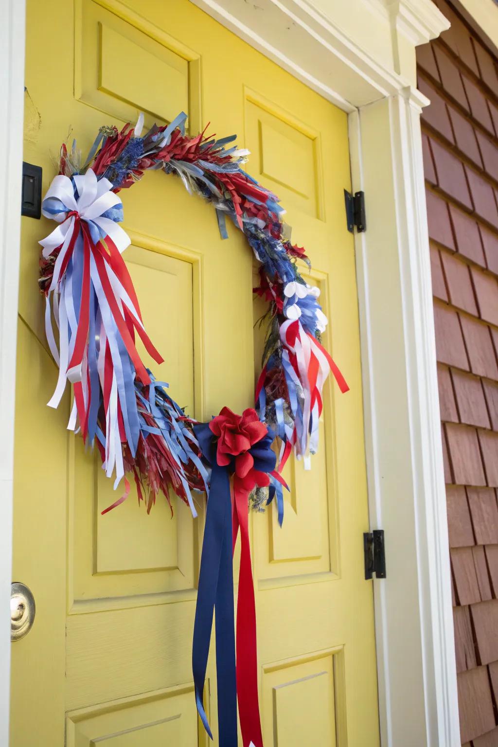 A vibrant decoration brimming with colorful ribbons.
