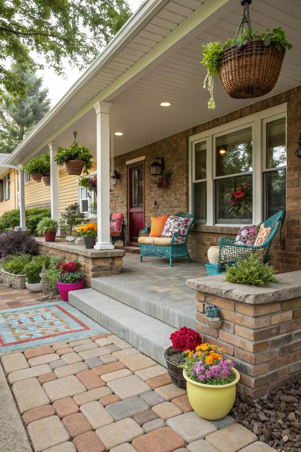 Blend and match paver textures for a distinctive style.