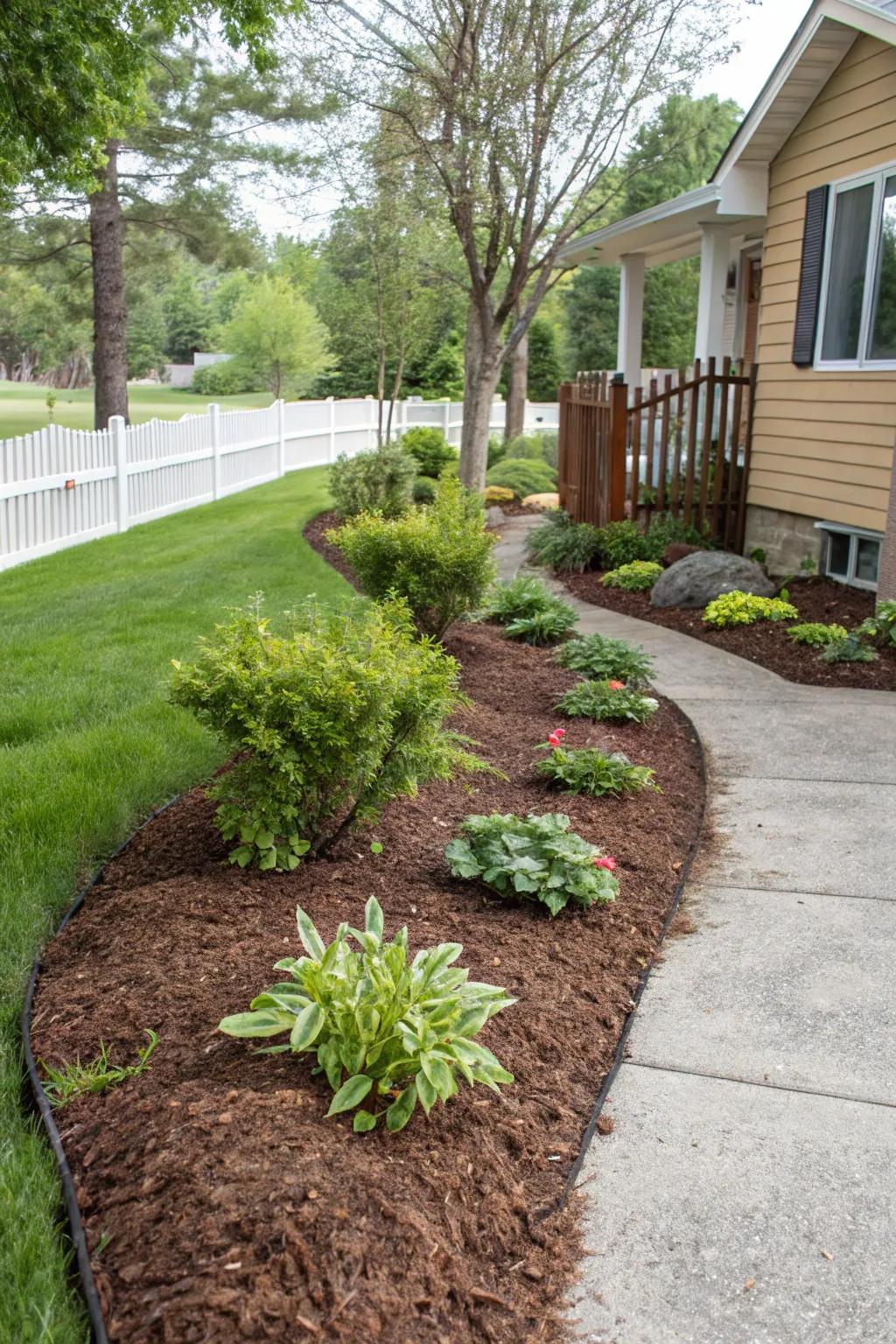 Mulch improves your garden's look while preserving moisture.